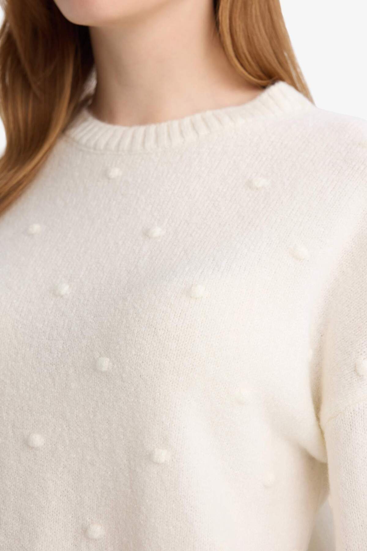 Defacto  Relax Fıt Bisiklet Yaka Triko Kazak G4197AX25WN - Görsel 4