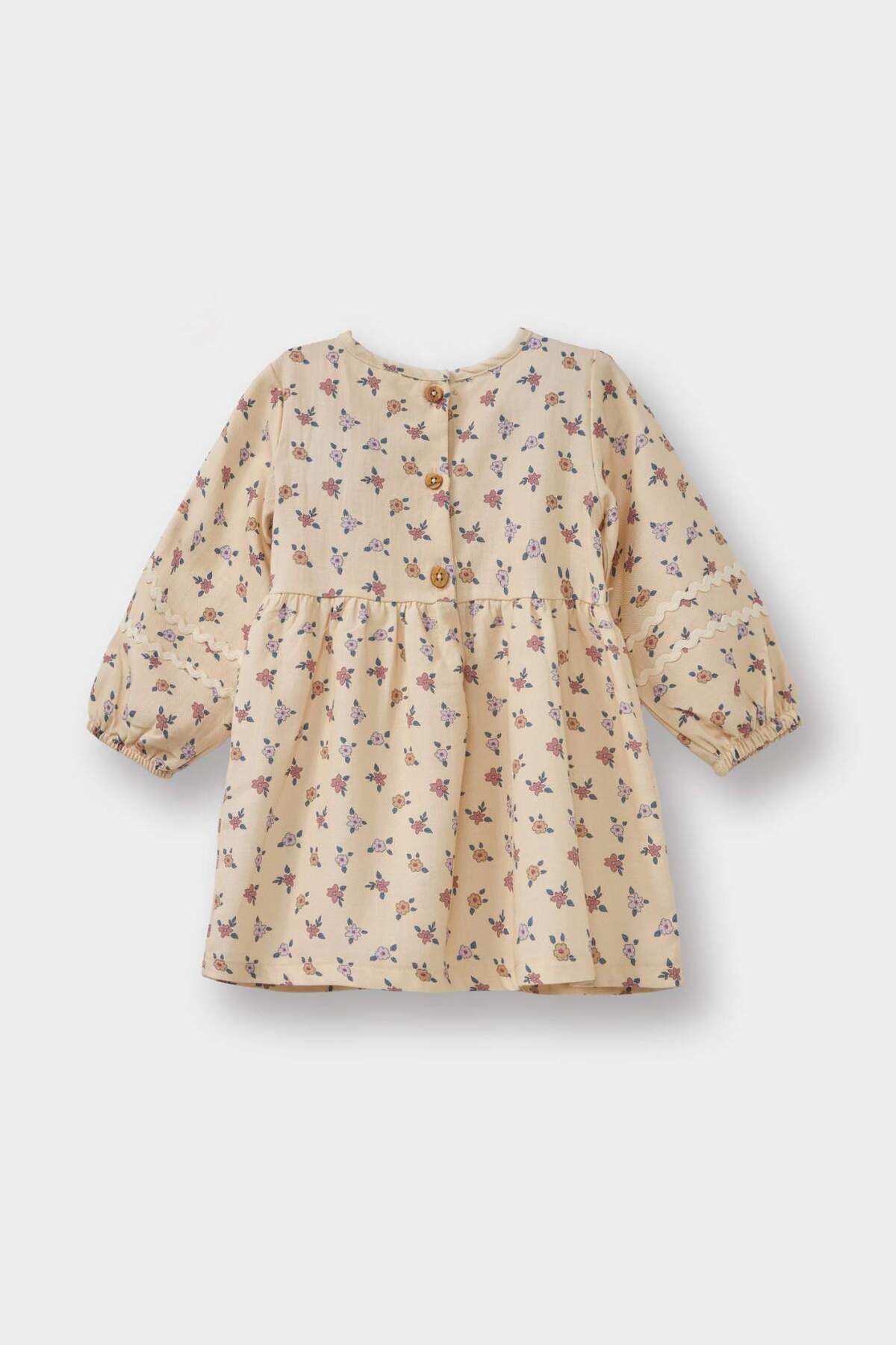 Defacto %100 Pamuklu Çiçekli Elbise Kız Bebek G3513A525AU fotoğrafı 3 (önizleme)