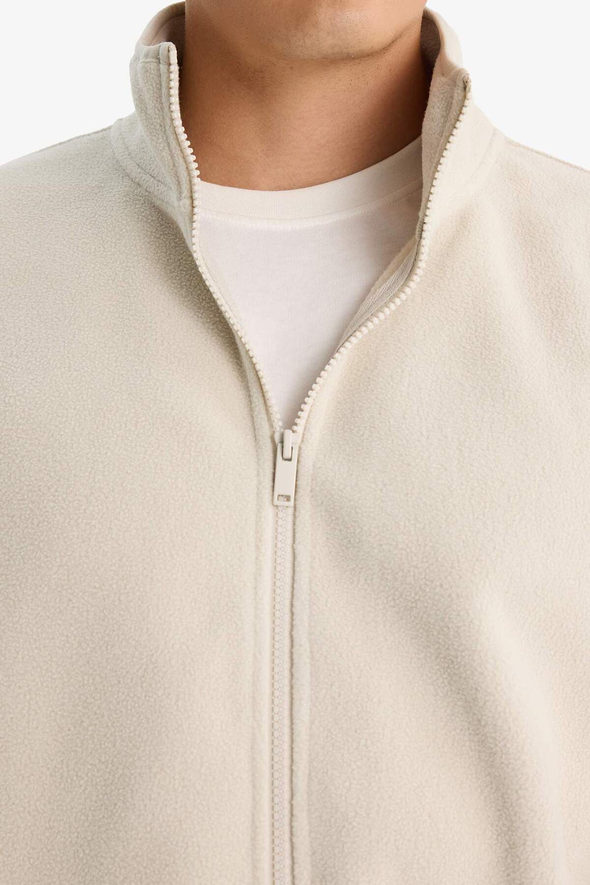 DeFacto Relax Fit Yarım Balıkçı Yaka Fermuarlı Polar Hırka F0446AX25AU görsel 5