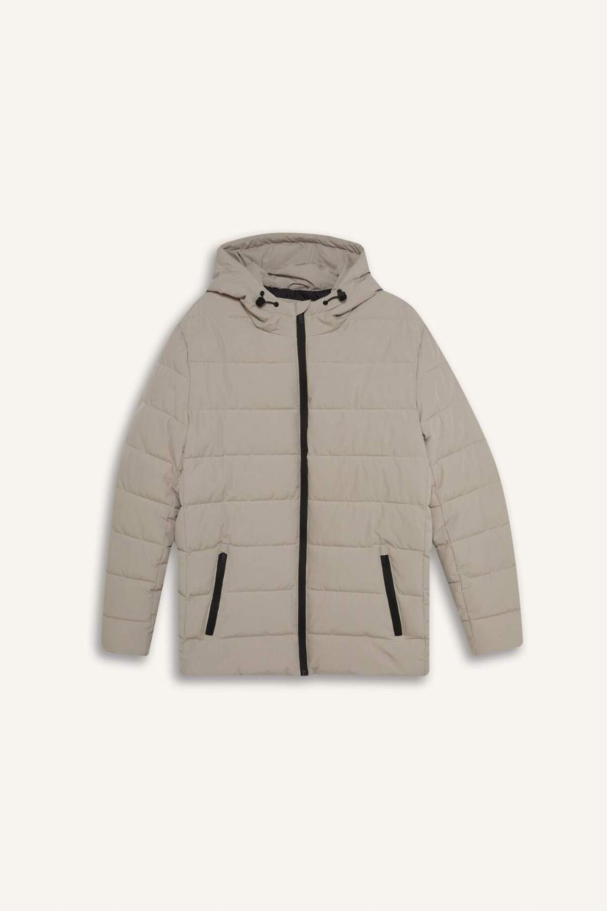 Defacto  Su İtici Slim Fit Dar Kesim Astarlı Kapüşonlu Fermuarlı Cepli Dolgulu Mont R0216AZ25AU - Görsel 8