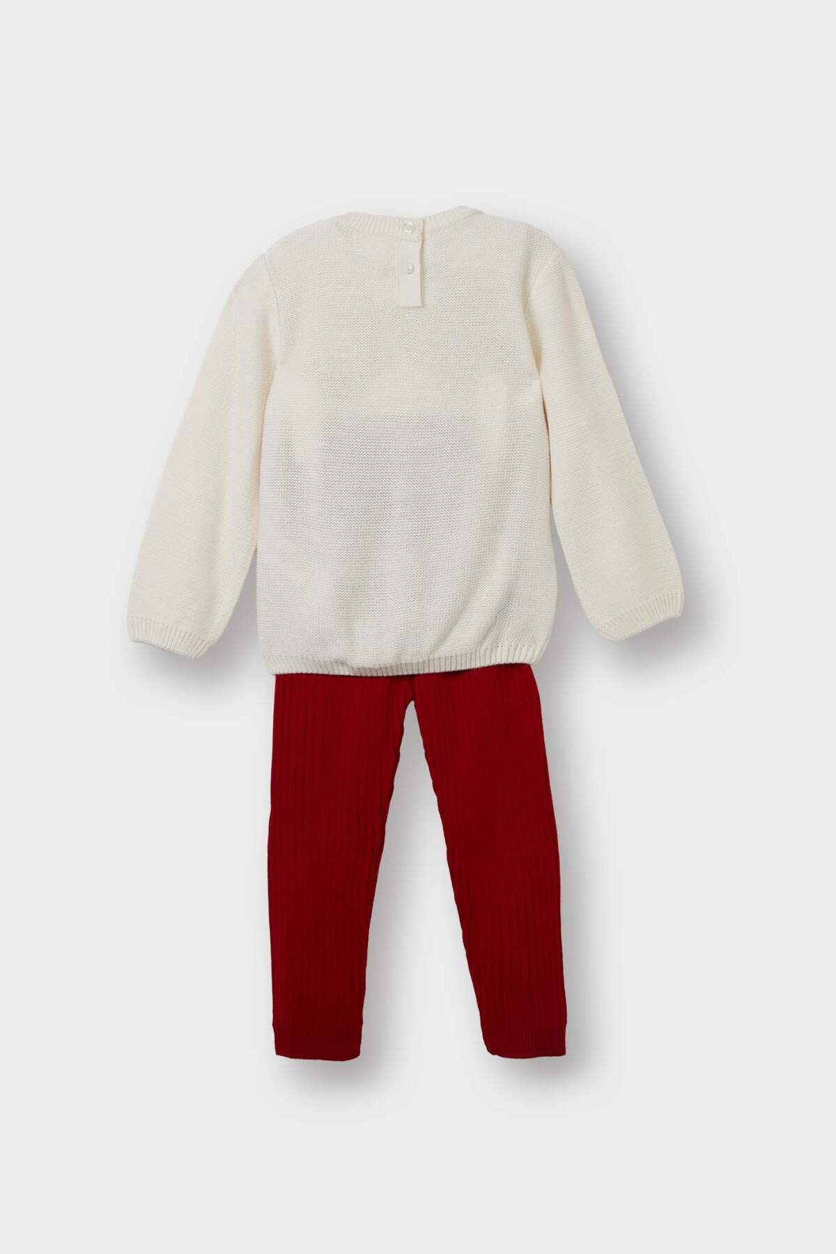 Defacto 2'li Takım Yılbaşı Temalı Triko Kazak Alt Kız Bebek F3229A525WN fotoğrafı 4 (önizleme)