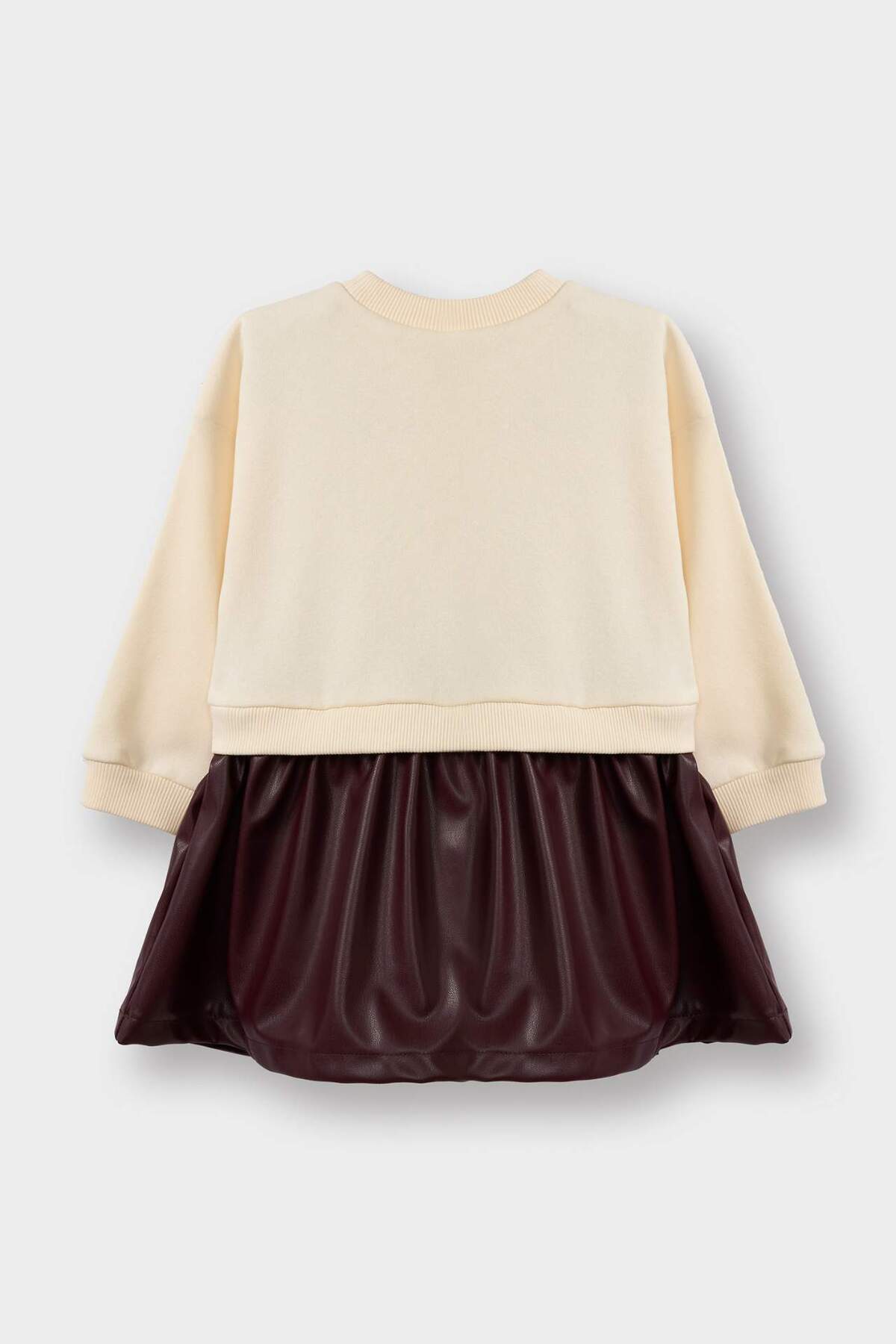 Defacto Baskılı Uzun Kollu Sweatshirt Elbise Kız Bebek G5029A525WN fotoğrafı 3 (önizleme)