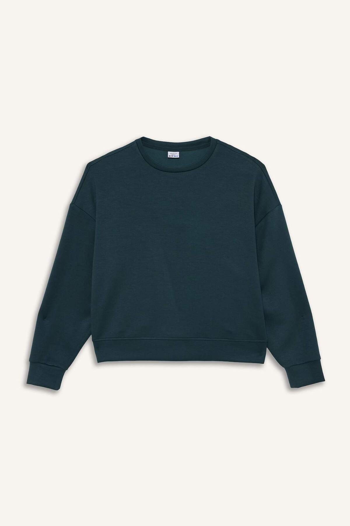 DeFacto Ultra Yumuşak Oversize Geniş Kalıp Bisiklet Yaka Modal Sweatshirt E8954AX25AU görsel 7