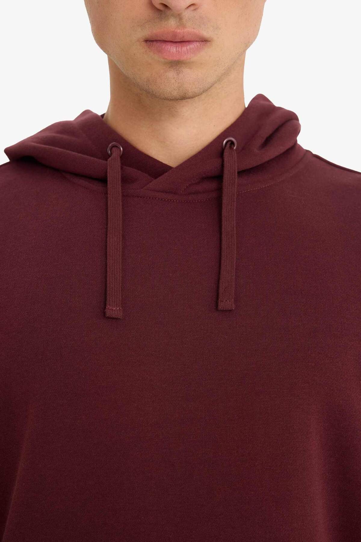 DeFacto Regular Fit Kapüşonlu İçi Yumuşak Tüylü Kanguru Cepli Basic Düz Sweatshirt X8283AZ25AU görsel 5