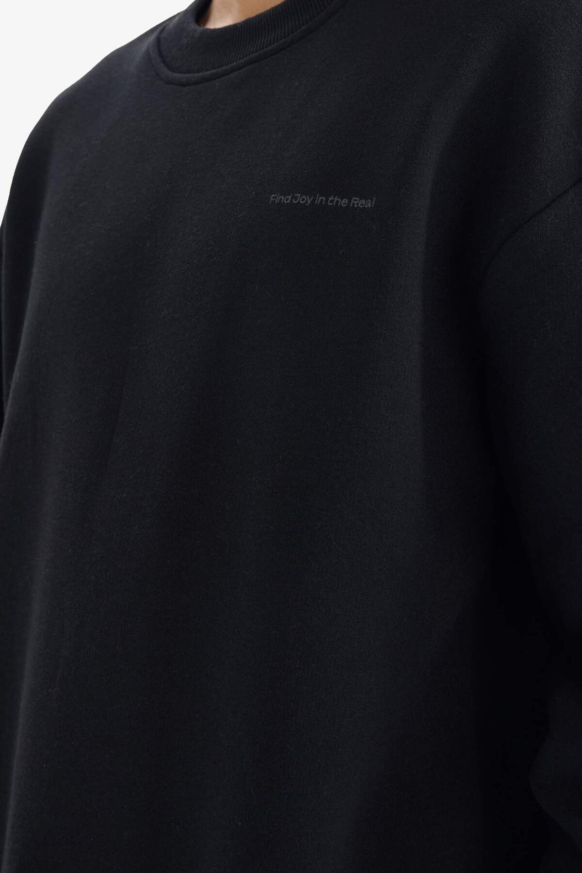 DeFacto Boxy Fit 2'li Takım Bisiklet Yaka Baskılı Sweatshirt Eşofman Altı F9623AX25AU görsel 4