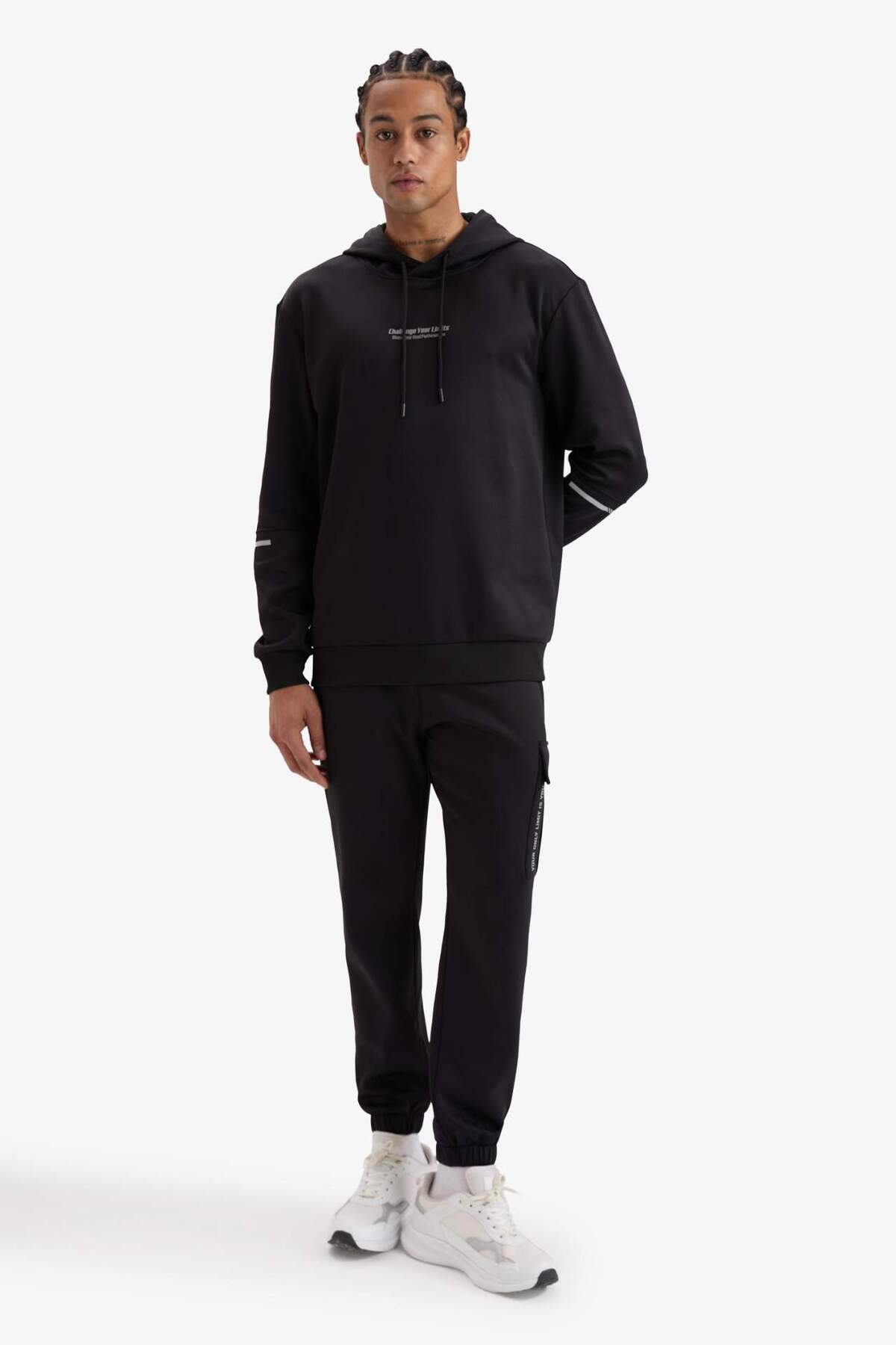 DeFacto Sıcak Tutan Standart Fit Kapüşonlu Sporcu Sweatshirt D3736AX25WN görsel 2
