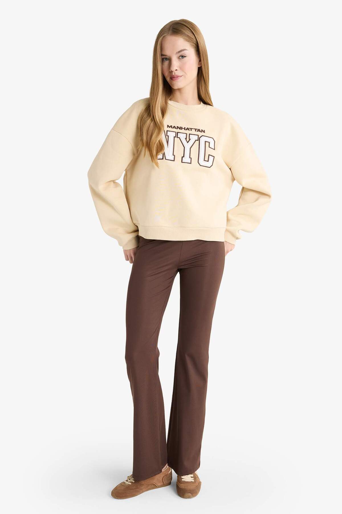 Defacto  Regular Fıt Bisiklet Yaka Baskılı Sweatshirt G5491AX25CW - Görsel 2