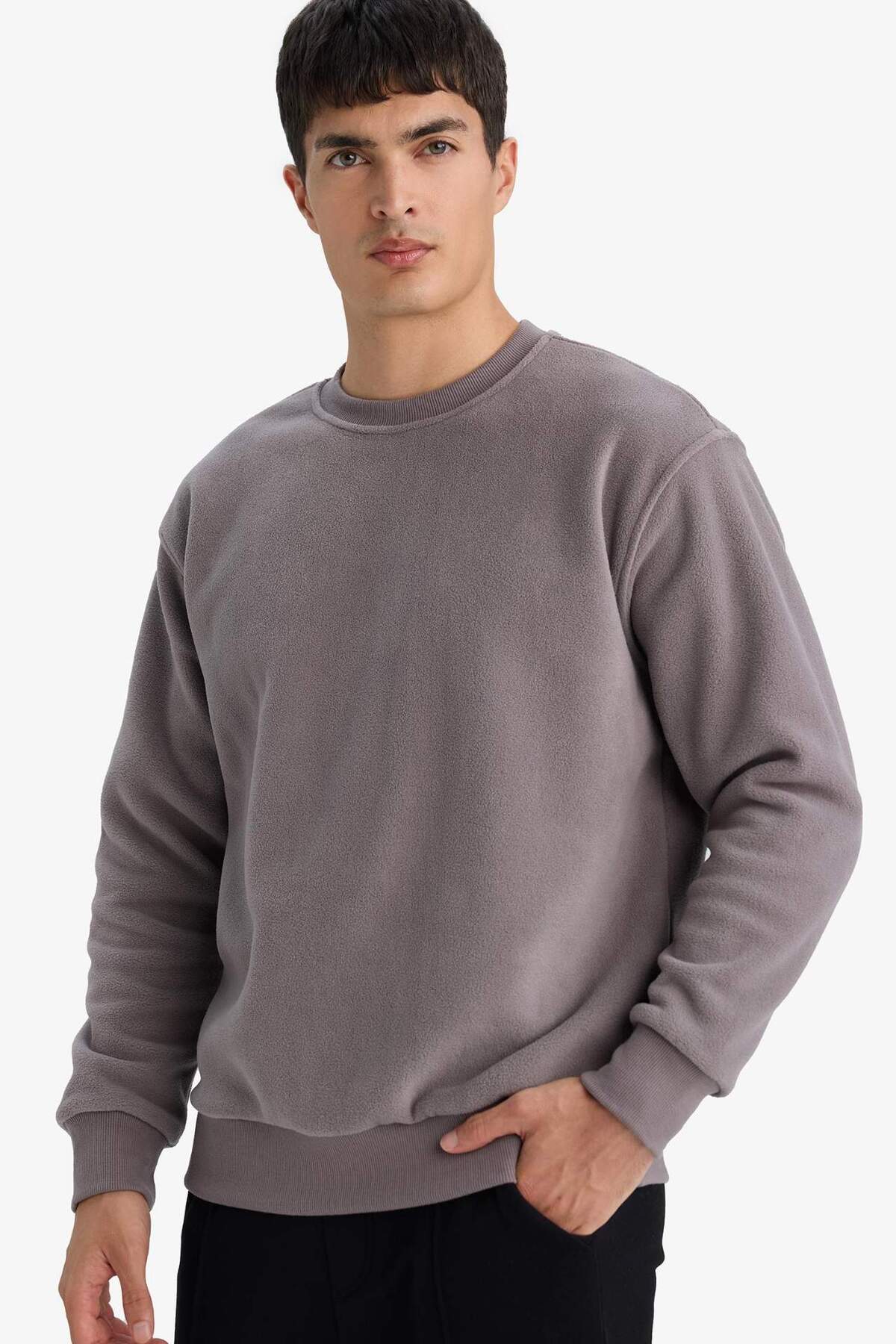 Defacto  Relax Fıt Bisiklet Yaka Polar Sweatshirt F3685AX25WN