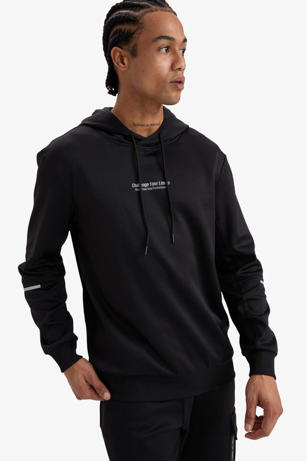 DeFacto Sıcak Tutan Standart Fit Kapüşonlu Sporcu Sweatshirt D3736AX25WN