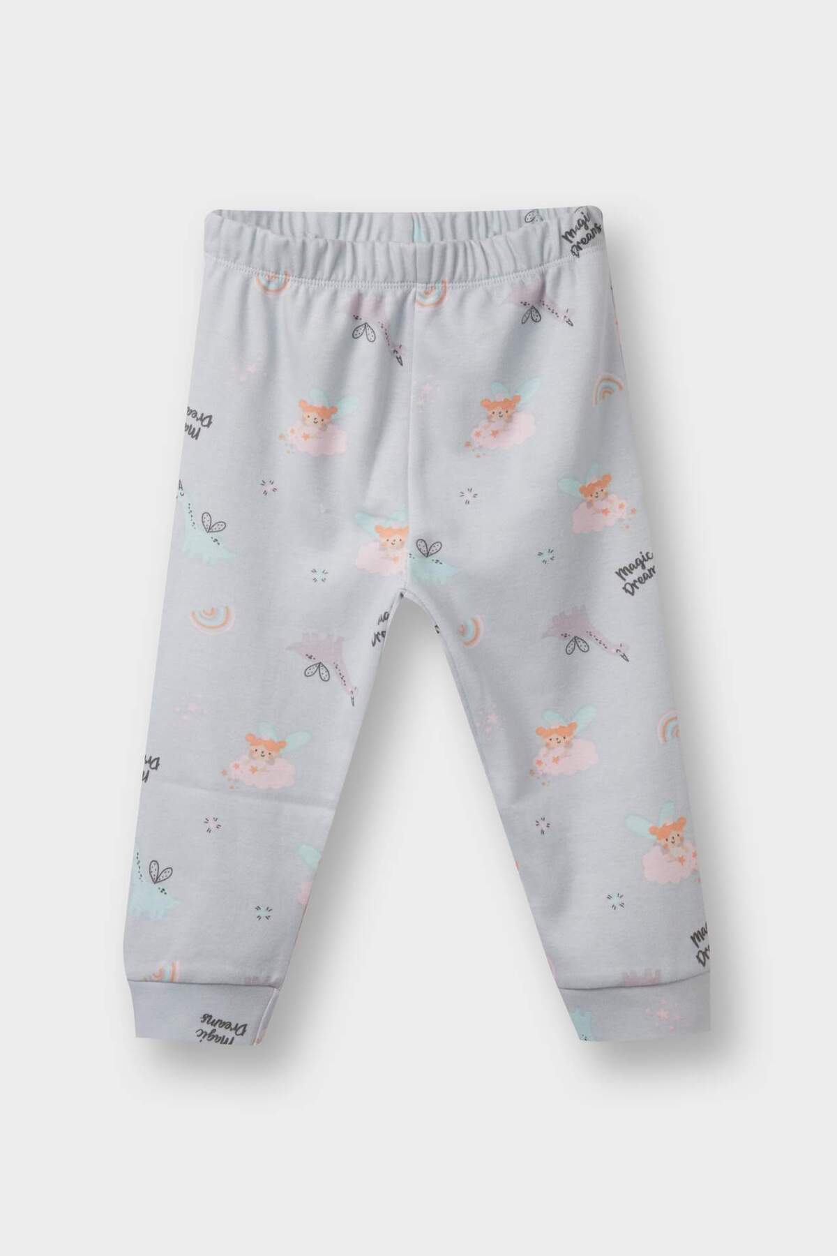 Defacto %100 Pamuklu Desenli Beli Lastikli Pijama Takımı Kız Bebek F0631A525AU fotoğrafı 2 (önizleme)