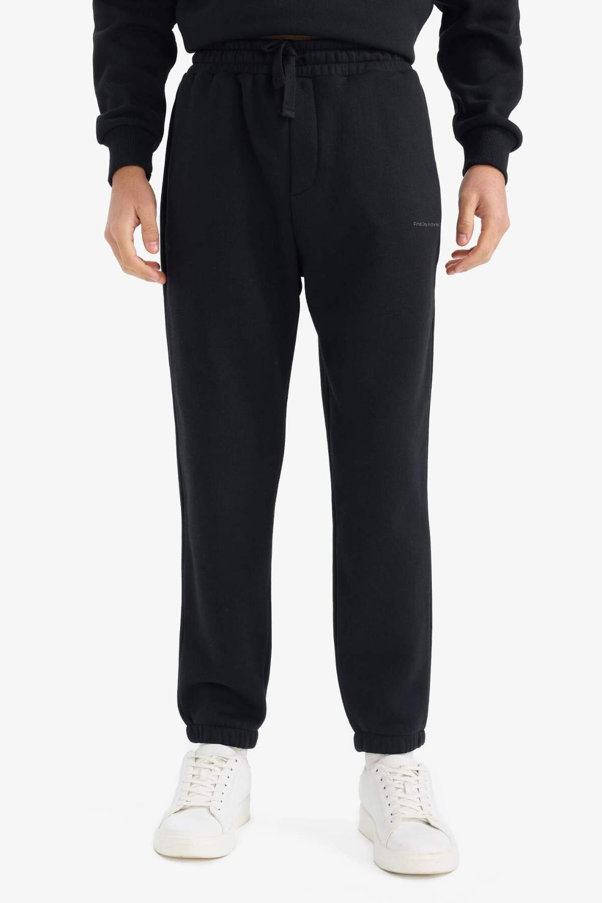 DeFacto Boxy Fit 2'li Takım Bisiklet Yaka Baskılı Sweatshirt Eşofman Altı F9623AX25AU görsel 5