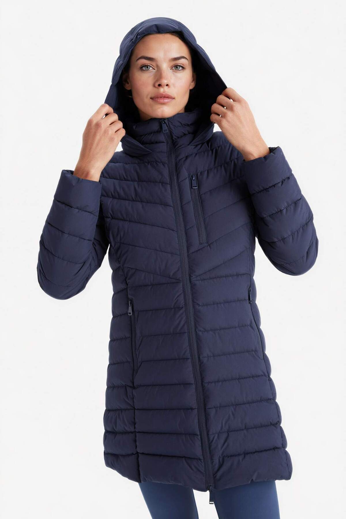 Defacto  Su İtici Regular Fit Kapüşonlu Şişme Parka Mont C6035AX25WN - Görsel 2