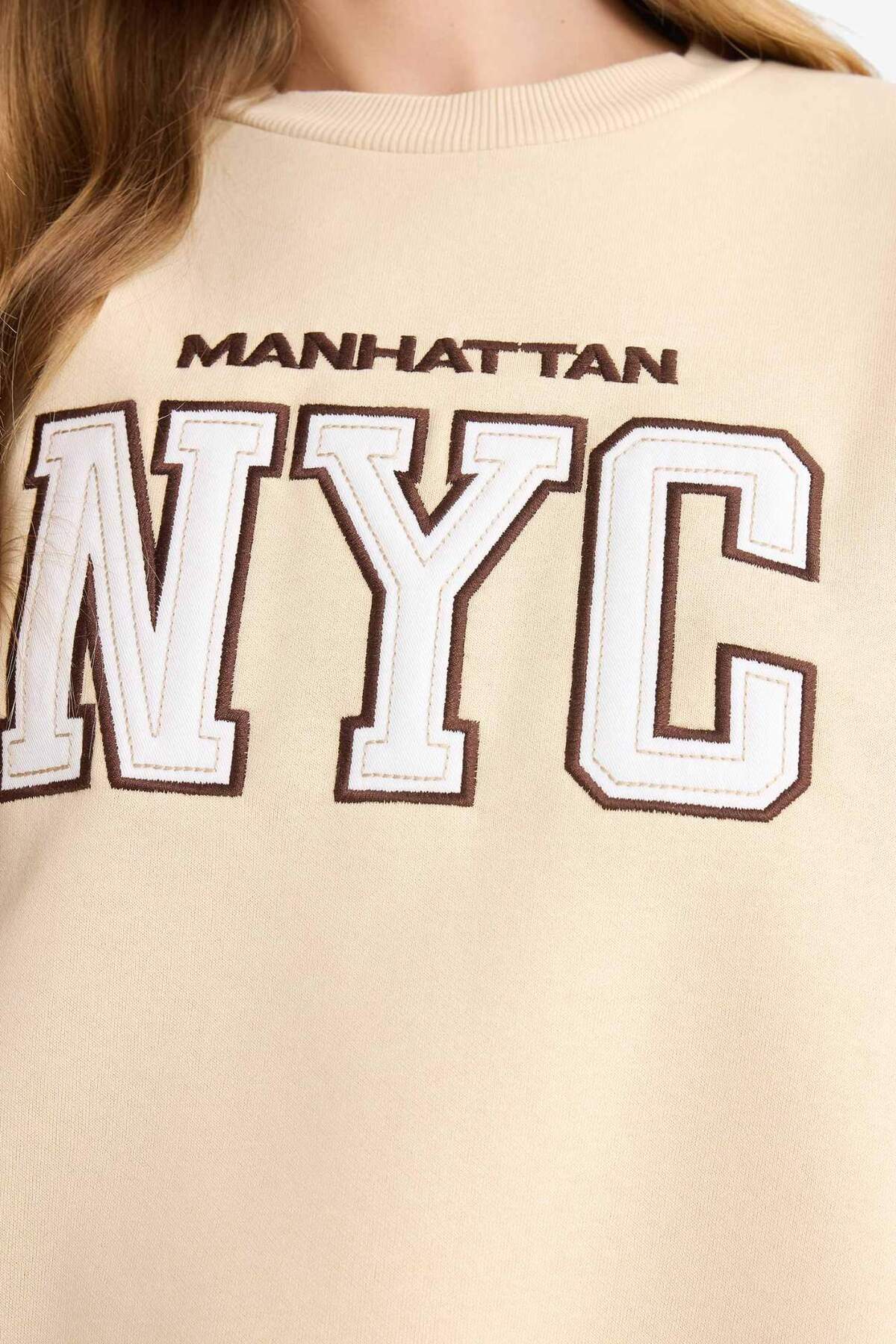 Defacto  Regular Fıt Bisiklet Yaka Baskılı Sweatshirt G5491AX25CW - Görsel 5