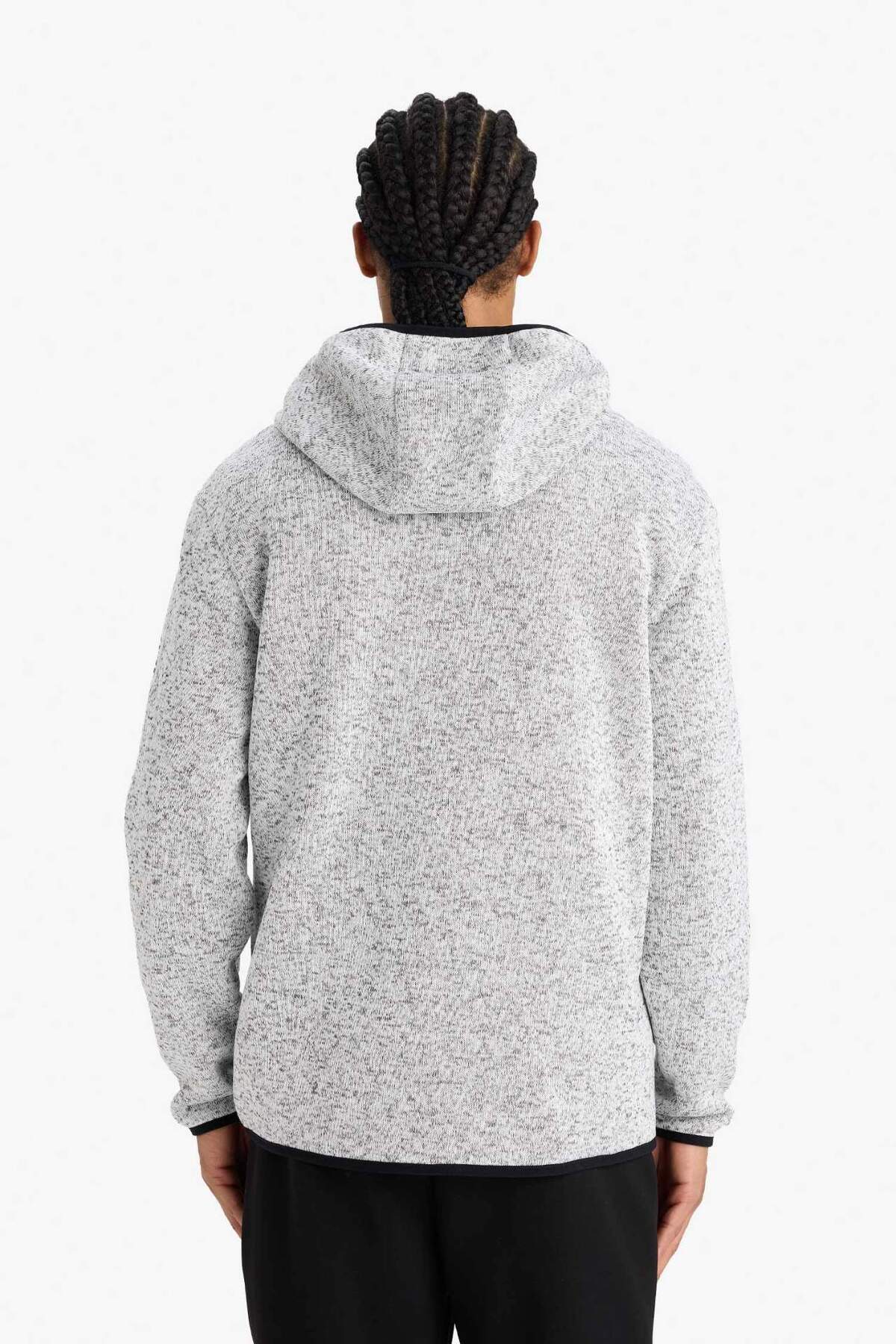 Defacto  Standart Fit Kapüşonlu İçi Yumuşak Tüylü Fermuarli Polar Hırka F3811AX25WN - Görsel 6