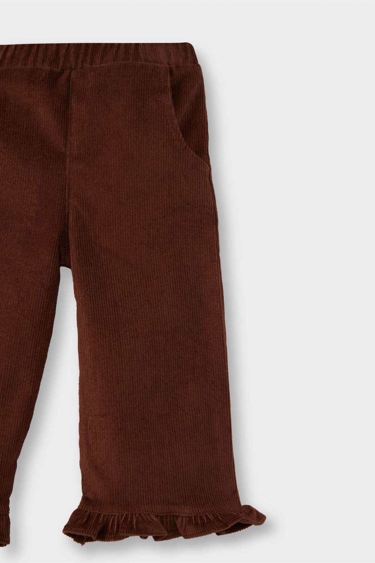 Defacto Beli Lastikli Wide Leg Düz Paça Kadife Pantolon Kız Bebek G1665A525WN fotoğrafı 2 (önizleme)