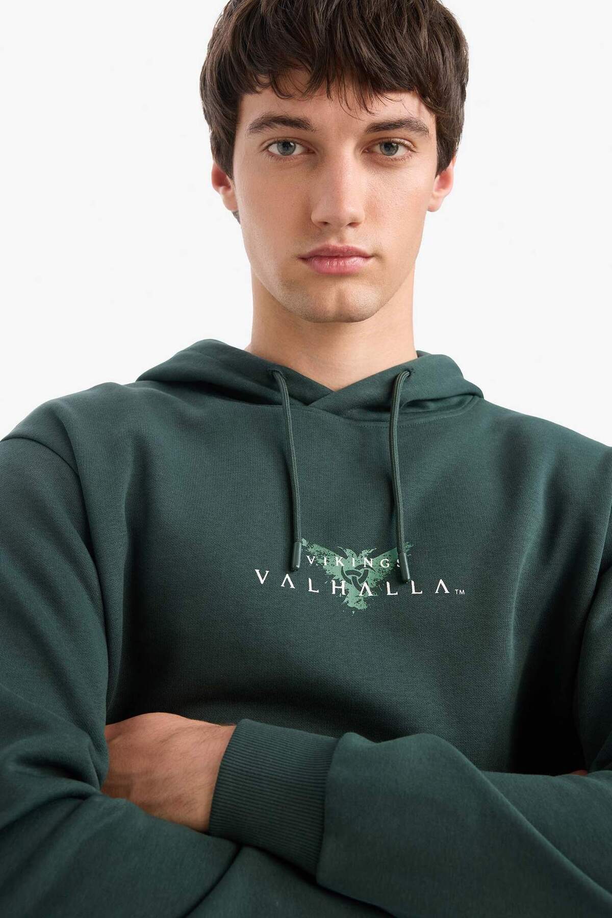 DeFacto Vikings Valhalla Regular Fit Kapüşonlu Sweatshirt E9299AX25AU görsel 5