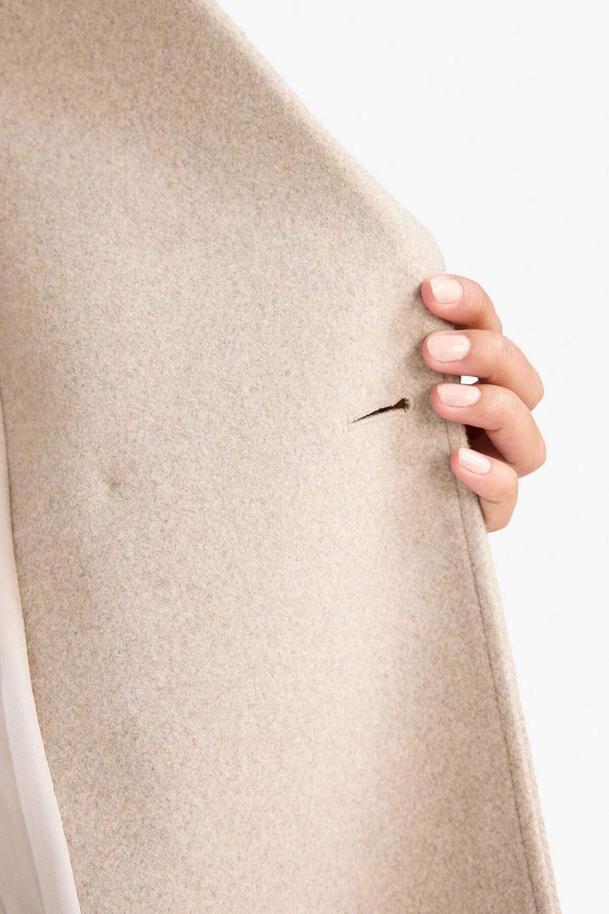 Defacto  Regular Fit Düğmeli Uzun Kaşe Kaban F1197AX25WN - Görsel 7