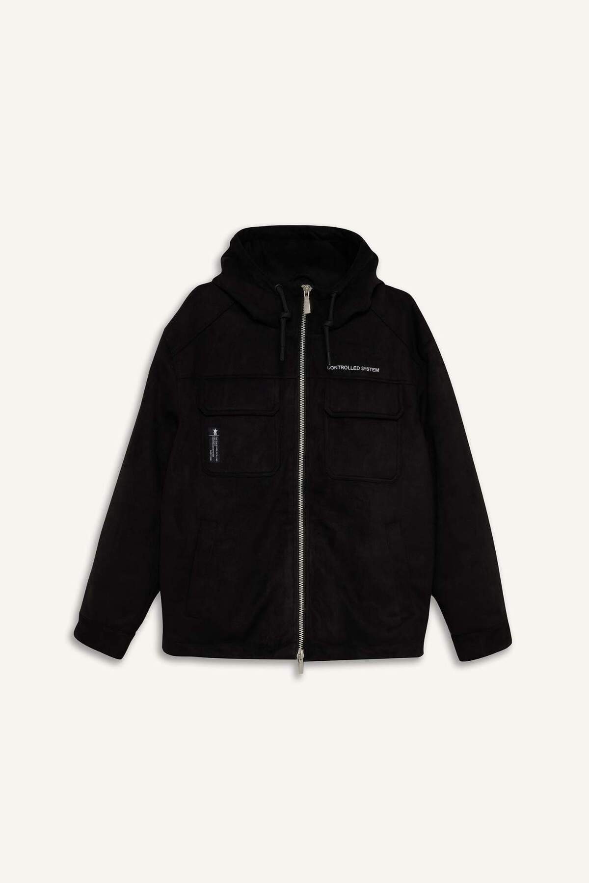 Regular Fit Nakış Detaylı İç Cepli Mont F5168AX25WN — مشکی — تصویر 8 از 8