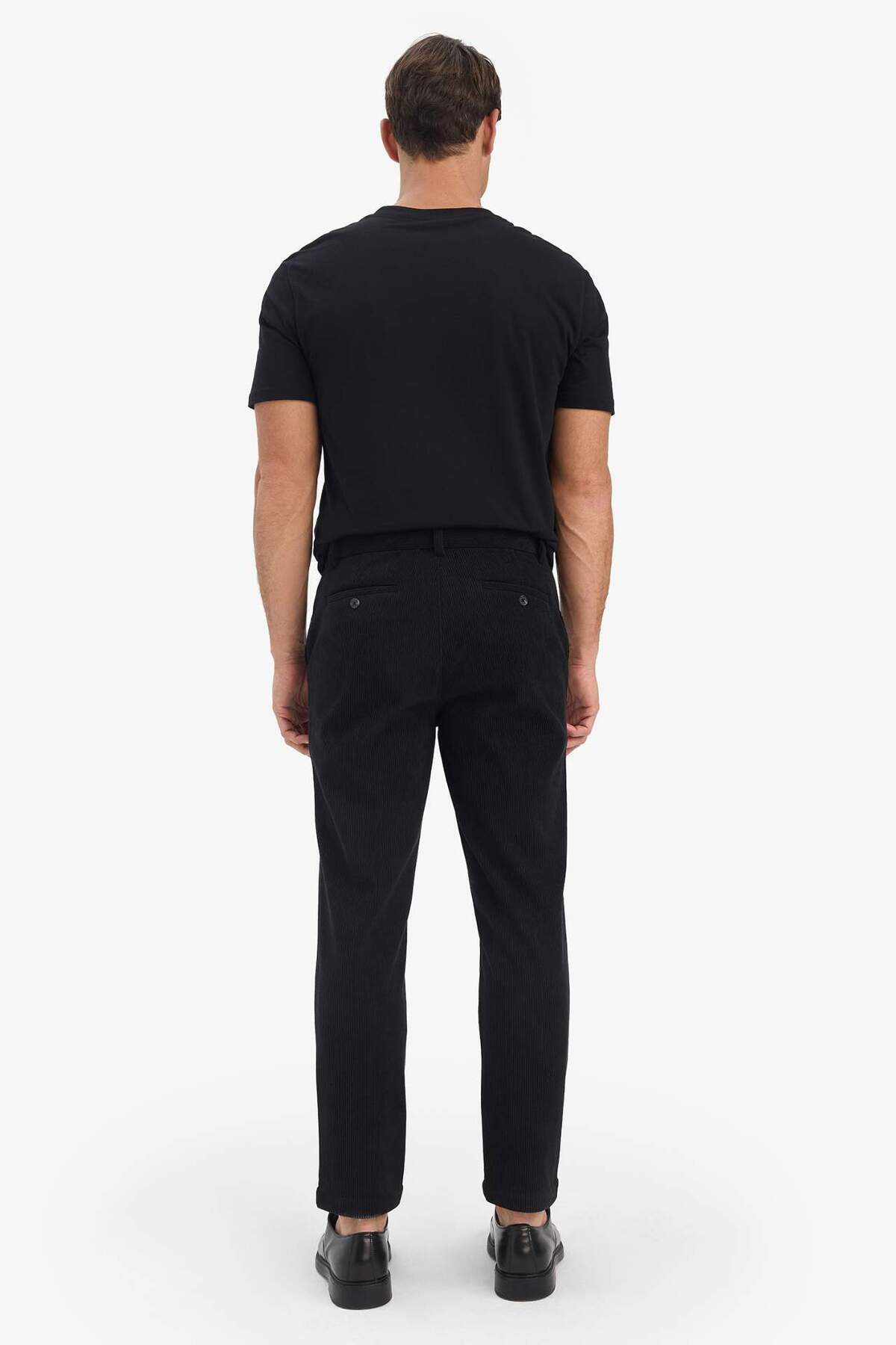 DeFacto Esnek Kumaş Tailored Regular Fit Düz Paça Fitilli Kadife Pantolon F0462AX25WN görsel 6