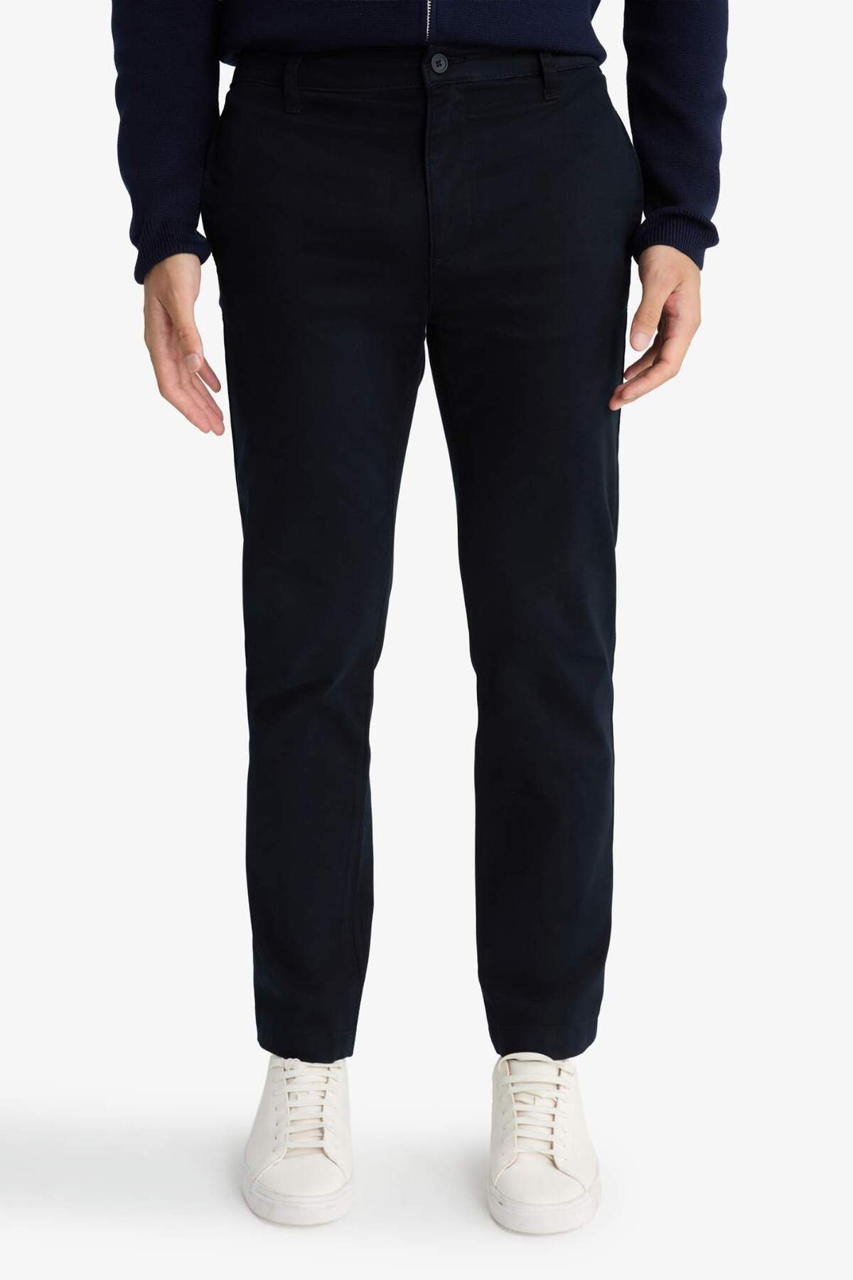 DeFacto Regular Fit Düz Paça Chino Kanvas Pantolon E8064AX25AU görsel 4