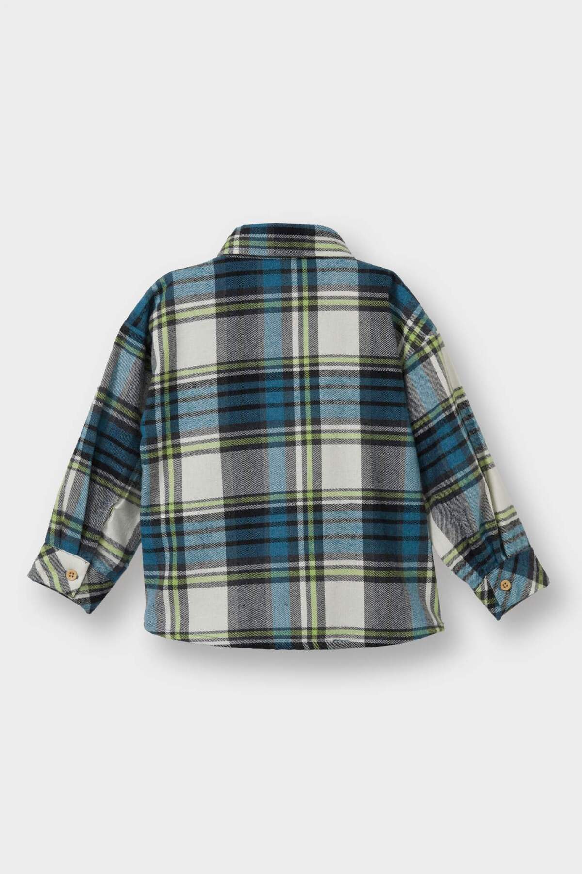 Defacto Ekose Desenli Flanel Uzun Kollu Gömlek Erkek Bebek G0765A525WN fotoğrafı 3 (önizleme)