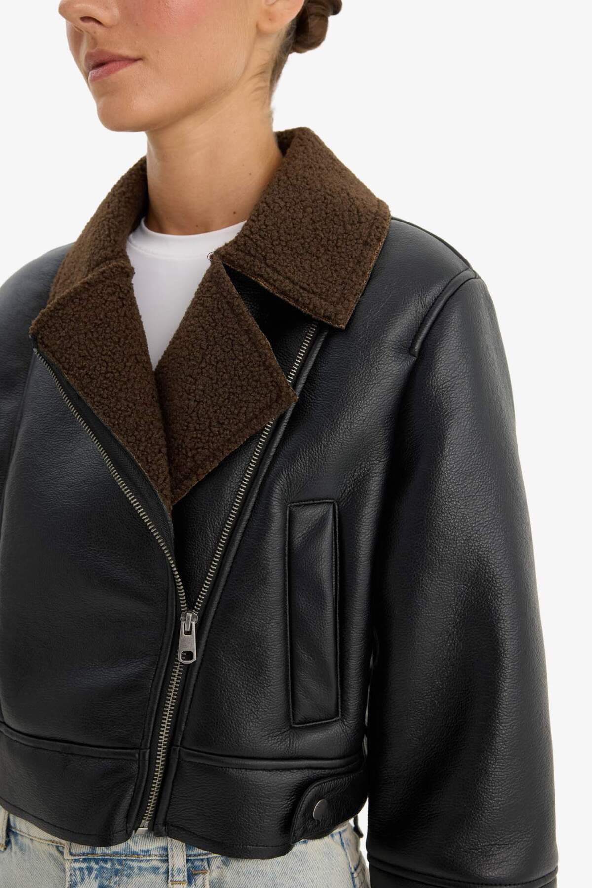 Defacto  Regular Fıt Suni Kürk Astarlı Mont E8541AX25WN - Görsel 6