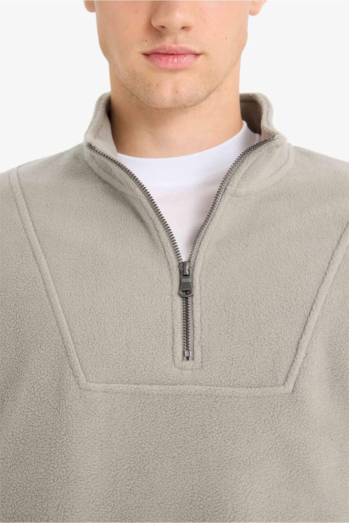 Defacto  Yarım Fermuarlı Polar Sweatshirt E8632AX25WN - Görsel 5