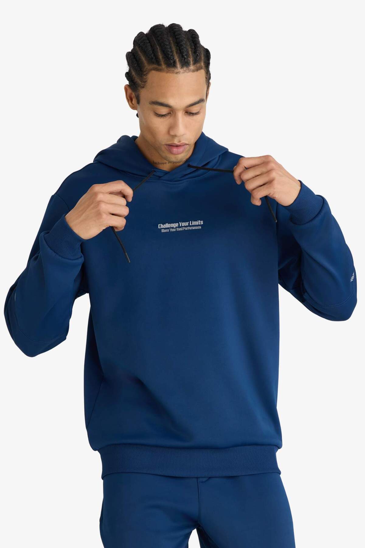 DeFacto Sıcak Tutan Standart Fit Kapüşonlu Sporcu Sweatshirt D3736AX25WN görsel 3