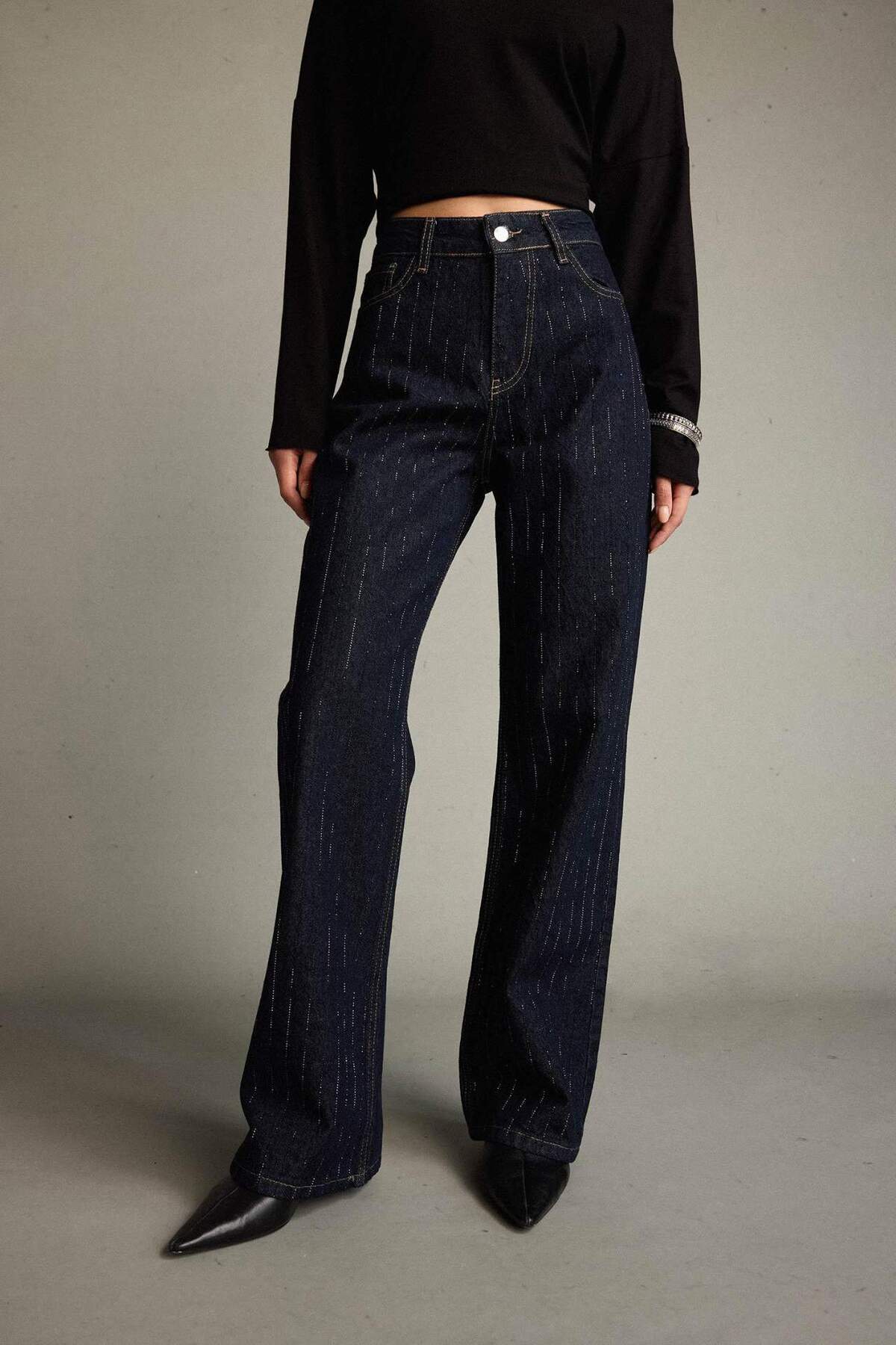 Defacto  %100 Pamuk Relax Fıt Jean Pantolon G3204AX25AU - Görsel 4