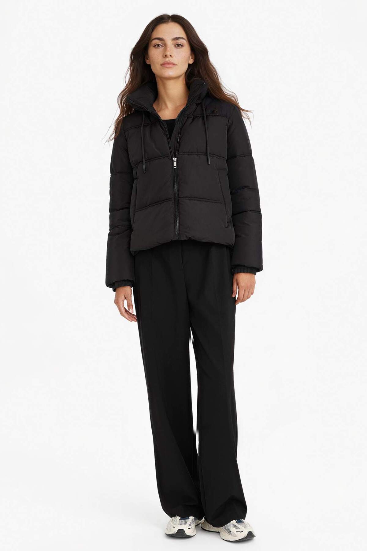 Defacto  Regular Fit Kapüşonlu Fermuarlı Şişme Mont F1944AX25WN - Görsel 2