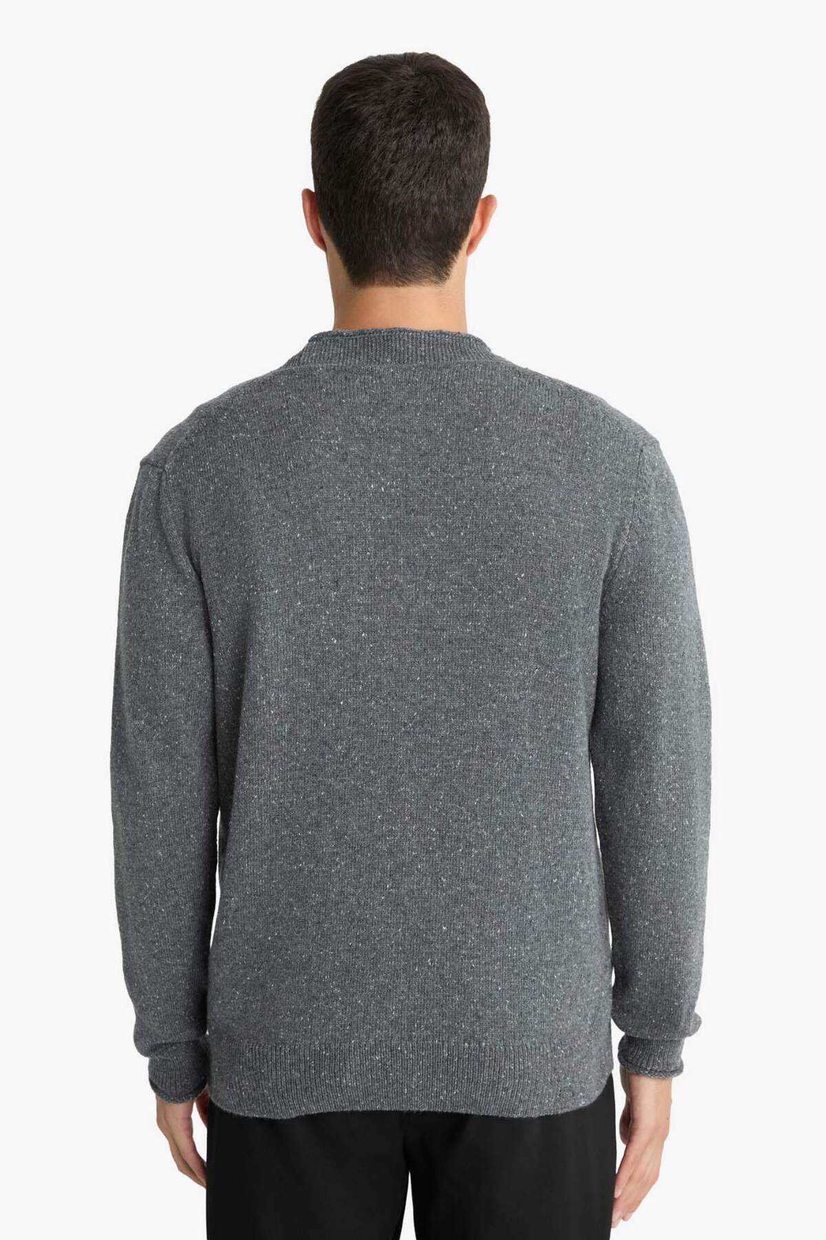 Defacto  Relax Fit V Yaka Düğmeli Triko Hırka F7228AX25WN - Görsel 6