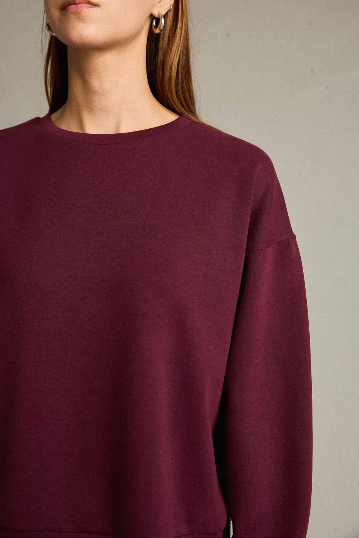 DeFacto Bisiklet Yaka Modal Sweatshirt G2913AX25AU görsel 5