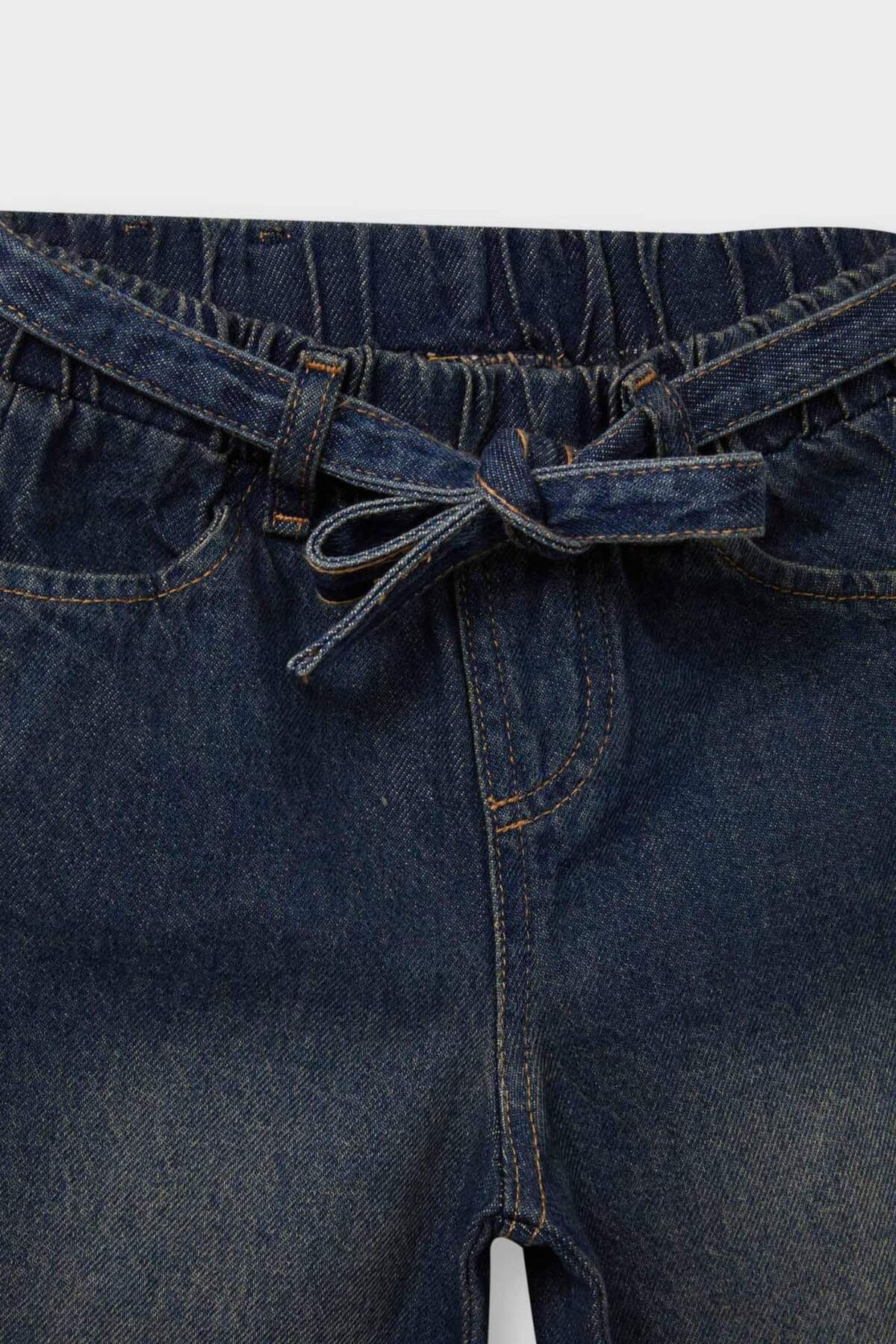 Defacto Wide Leg Jean Pantolon Kız Bebek G3011A525AU fotoğrafı 3 (önizleme)