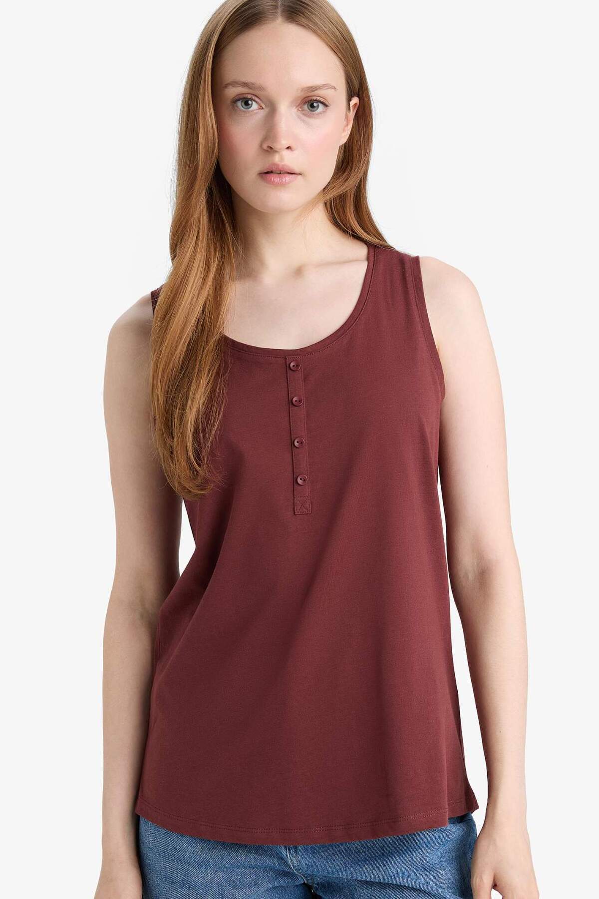 Regular Fit Crew Neck Combed Cotton Singlet F3621AX25HS