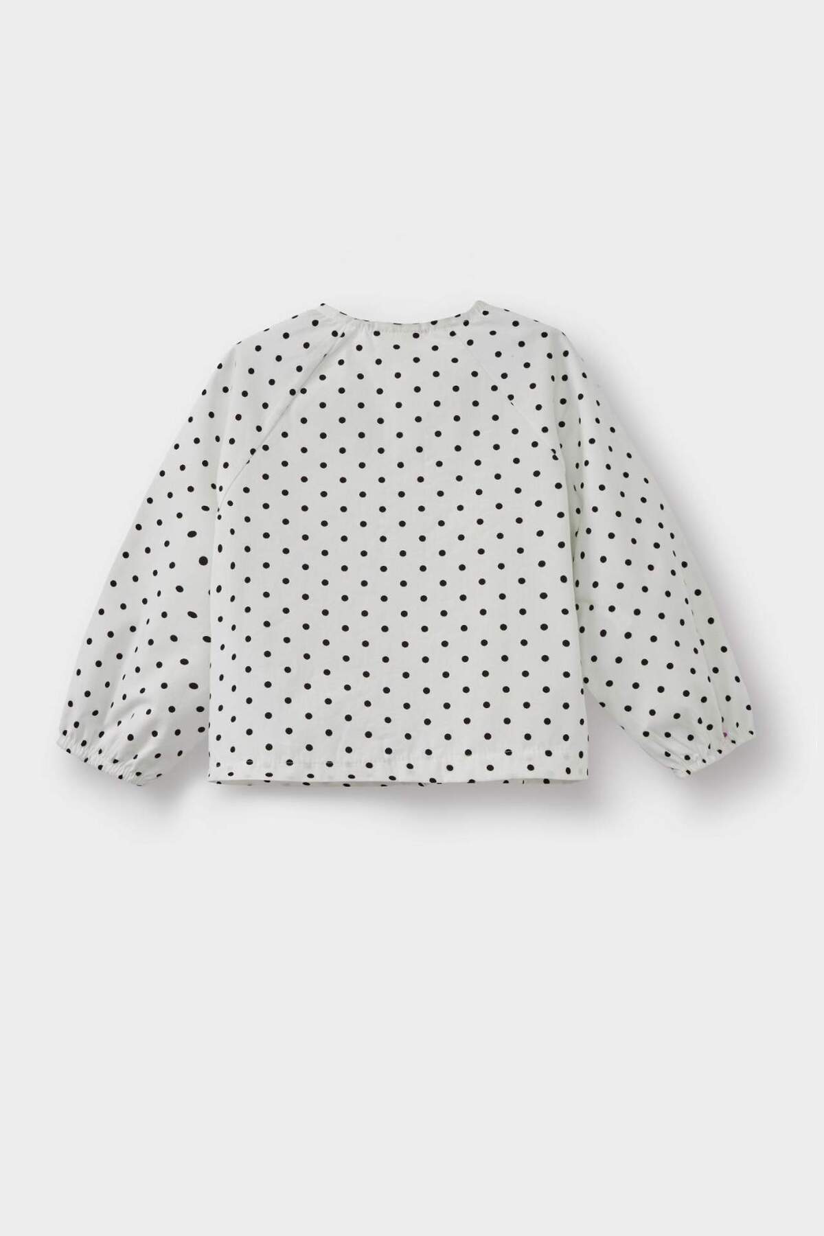 Defacto Puantiyeli Reglan Kol Poplin Uzun Kollu Gömlek Kız Bebek G3654A525AU fotoğrafı 6 (önizleme)