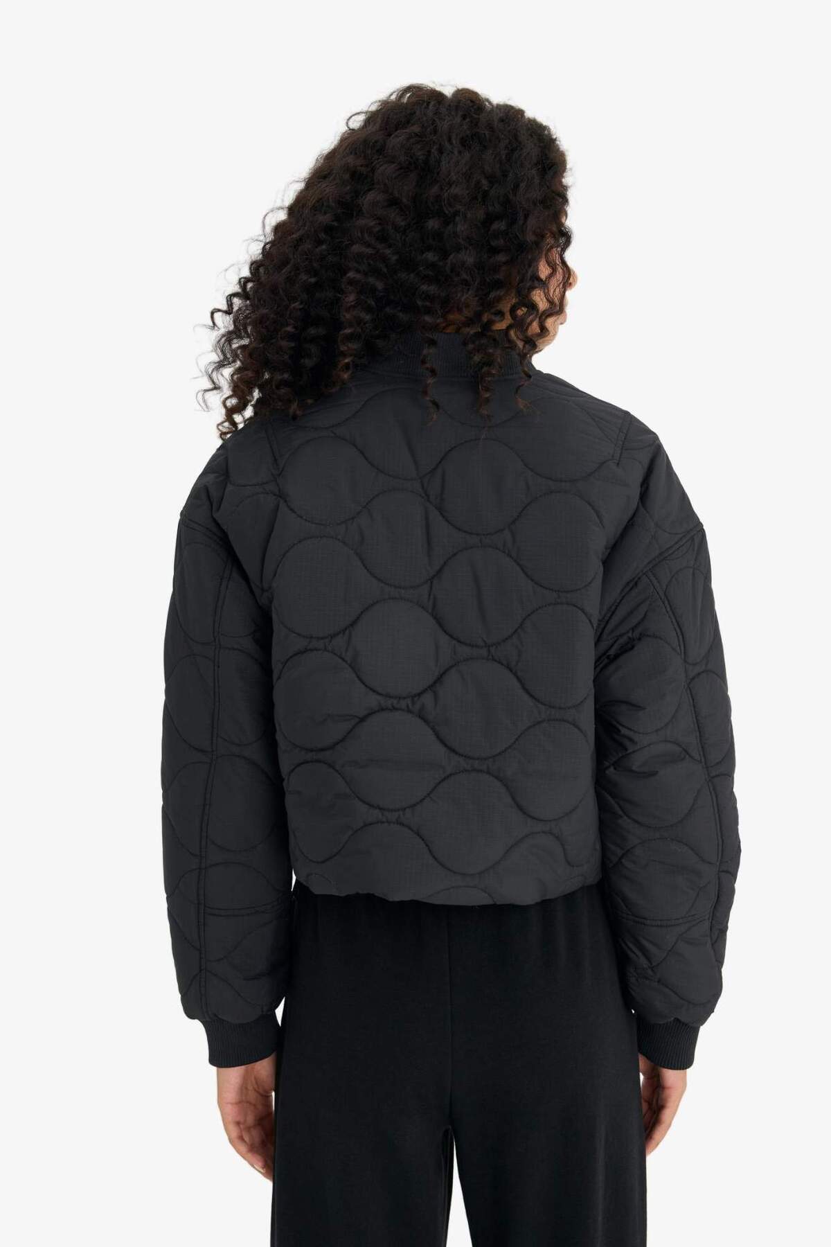 Defacto  Su Geçirmez Regular Fit Kolej Yaka Fermuarlı Bomber Mont F0031AX25AU - Görsel 7