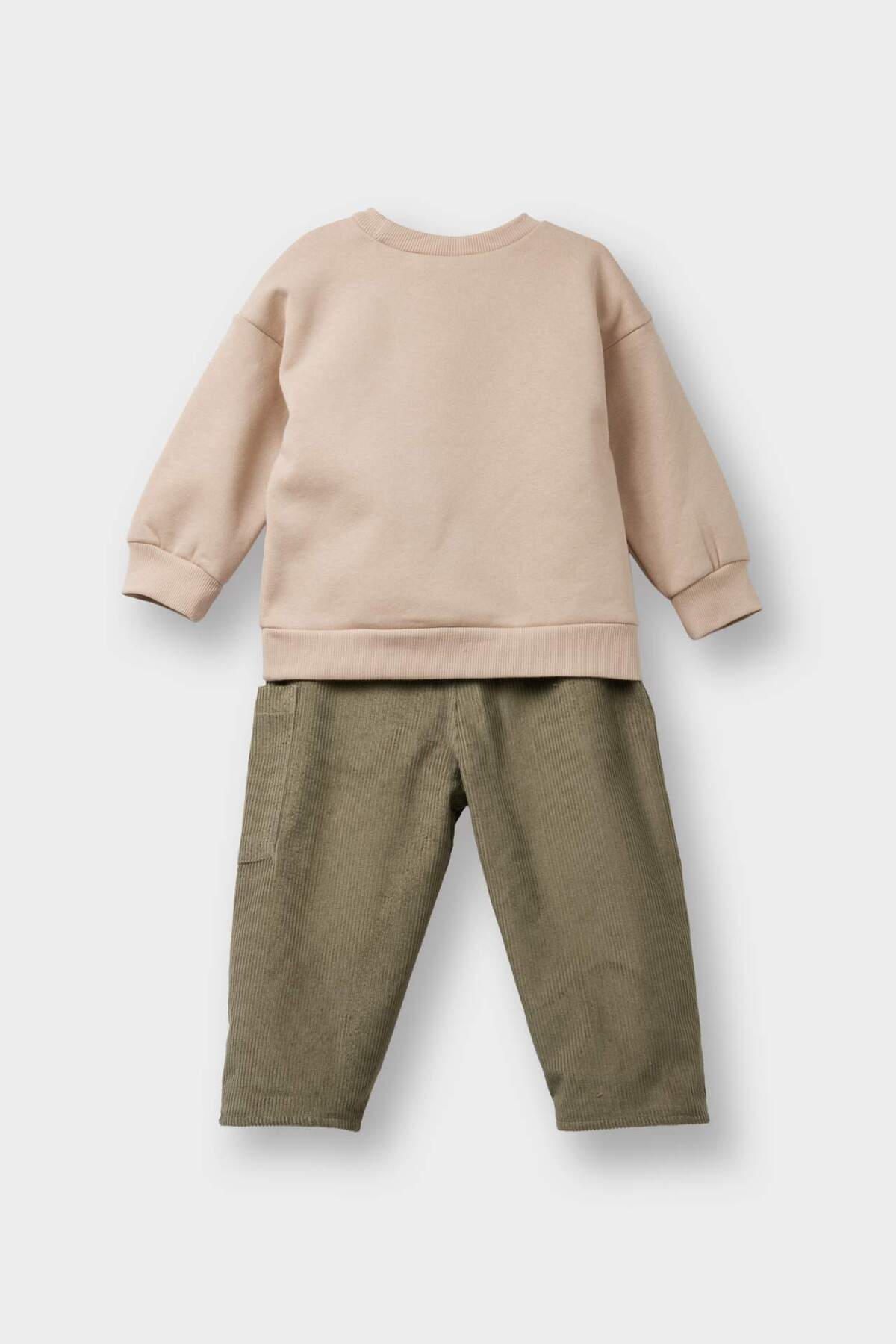 Defacto 2'li Takım Kadife Baskılı Sweatshirt Pantolon Erkek Bebek F7594A525WN fotoğrafı 4 (önizleme)