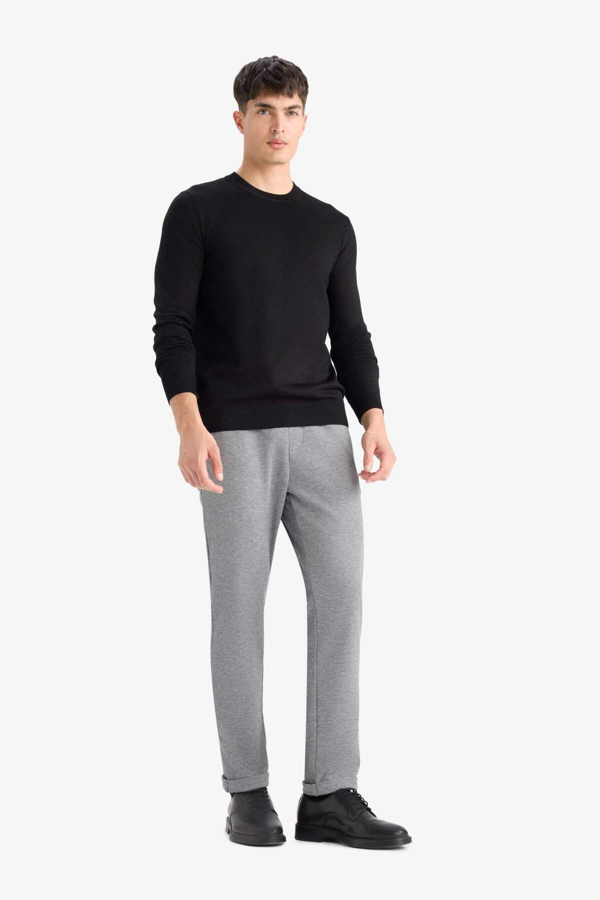 DeFacto Esnek Kumaş Jogger Fit Kısa Paça Penye Pantolon F0412AX25WN — خاکستری