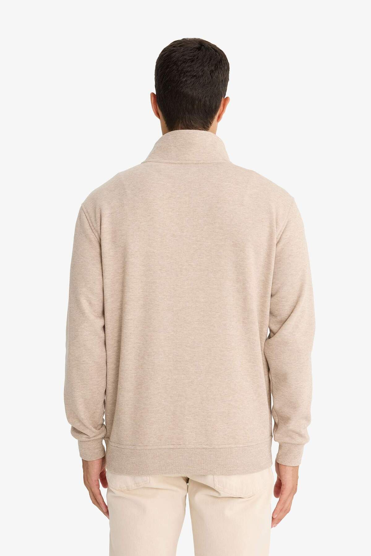 Defacto  Regular Fit Dik Yaka Yarım Fermuarlı Sweatshirt F4137AX25AU - Görsel 6