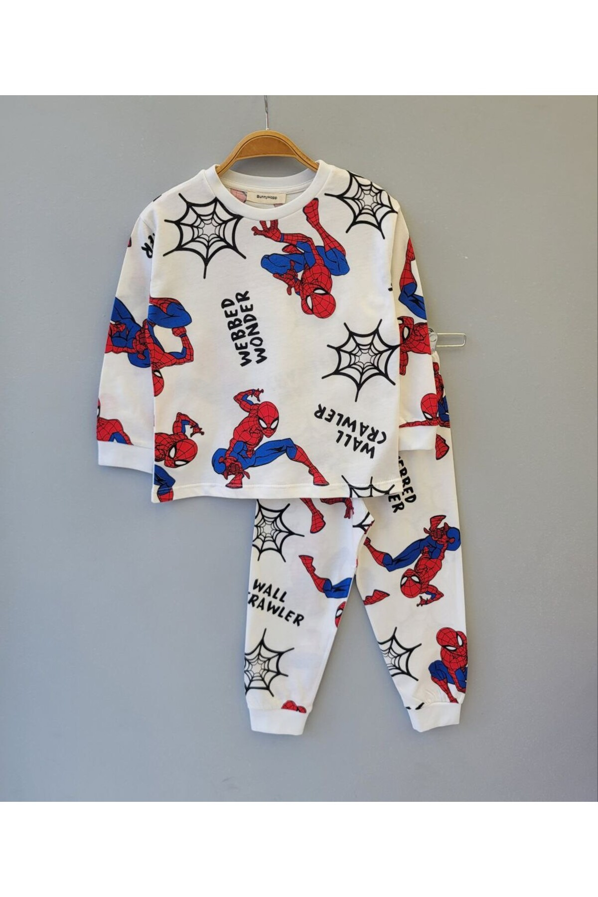 bunny hopp Erkek Çocuk %100 Pamuk Süprem Penye Uzun Kollu desenli Pijama Takımı fotoğrafı 3 (önizleme)