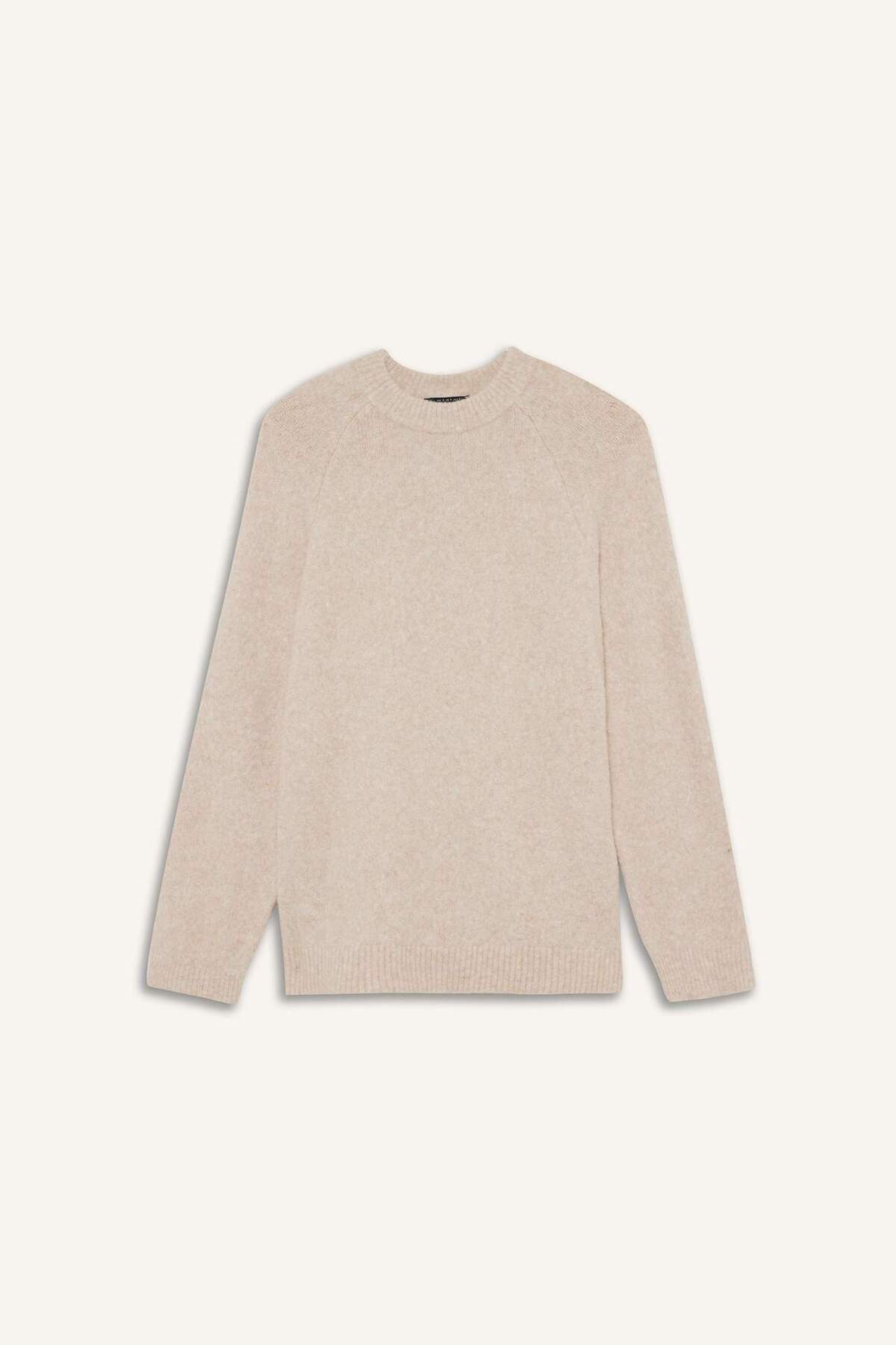 Defacto  Yün Karışımlı Bisiklet Yaka Kalın Triko Kazak G1396AX25WN - Görsel 4