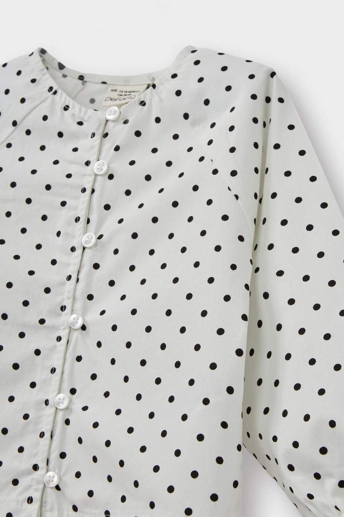 Defacto Puantiyeli Reglan Kol Poplin Uzun Kollu Gömlek Kız Bebek G3654A525AU fotoğrafı 5 (önizleme)