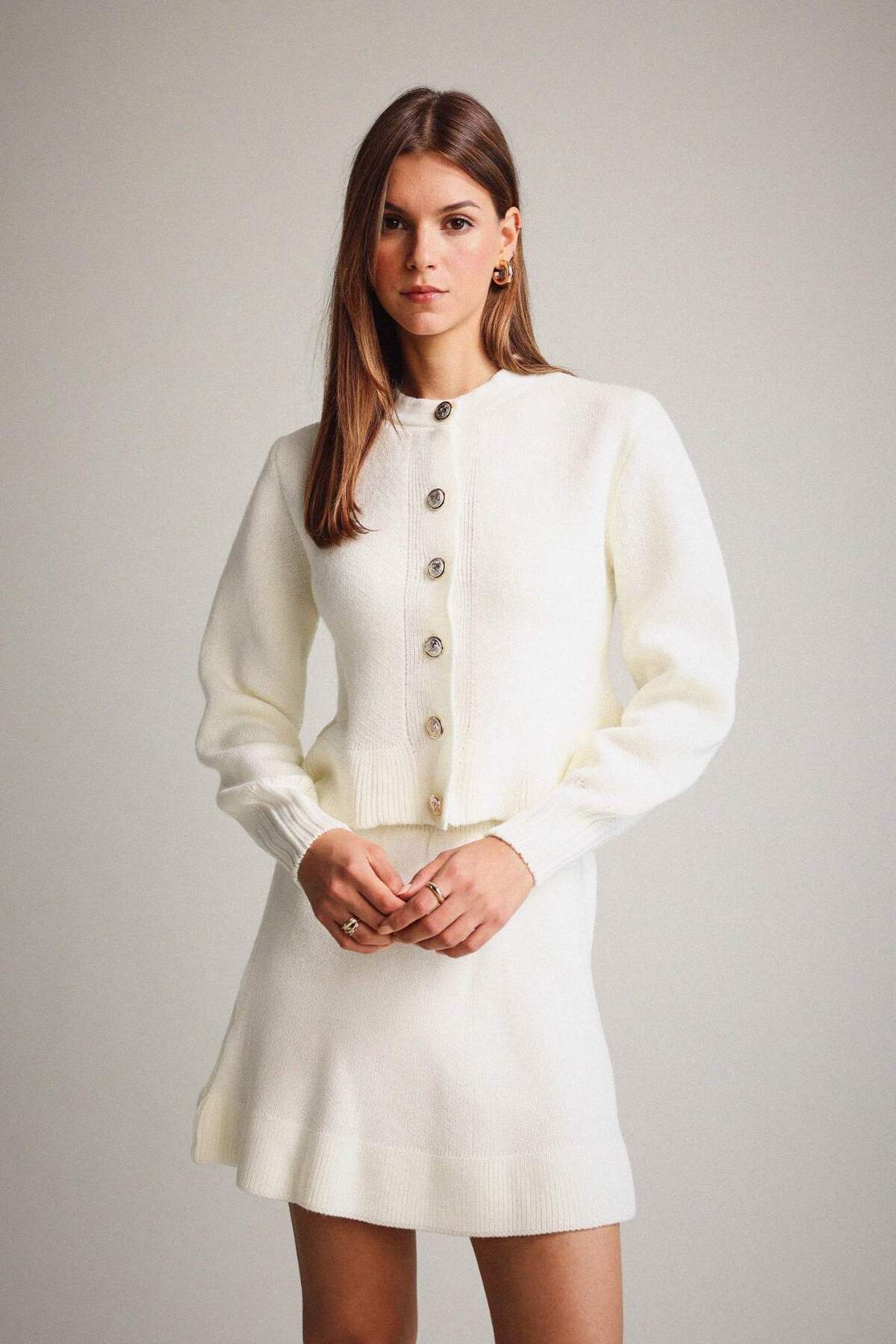 Defacto  Bisiklet Yaka Düğmeli Triko Hırka G3357AX25AU - Görsel 3