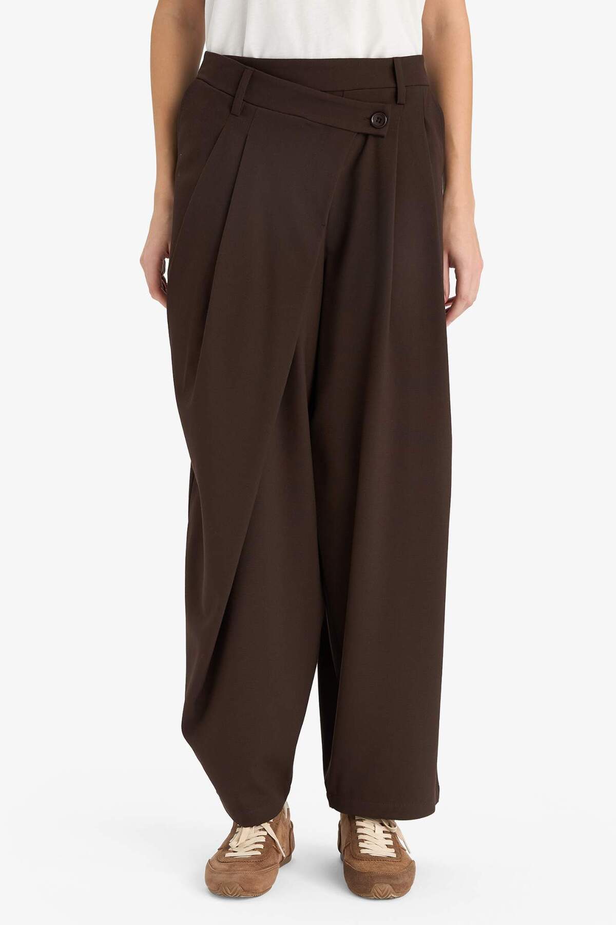 Defacto  Baggy Fıt Fermuarlı Normal Bel Standart Boy Pantolon F9191AX25SM - Görsel 4