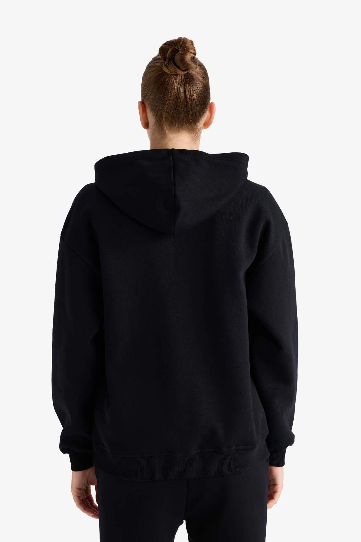 Defacto  Relax Fit Kapüşonlu Basıc Kalın Sweatshirt D9935AX25WN - Görsel 6
