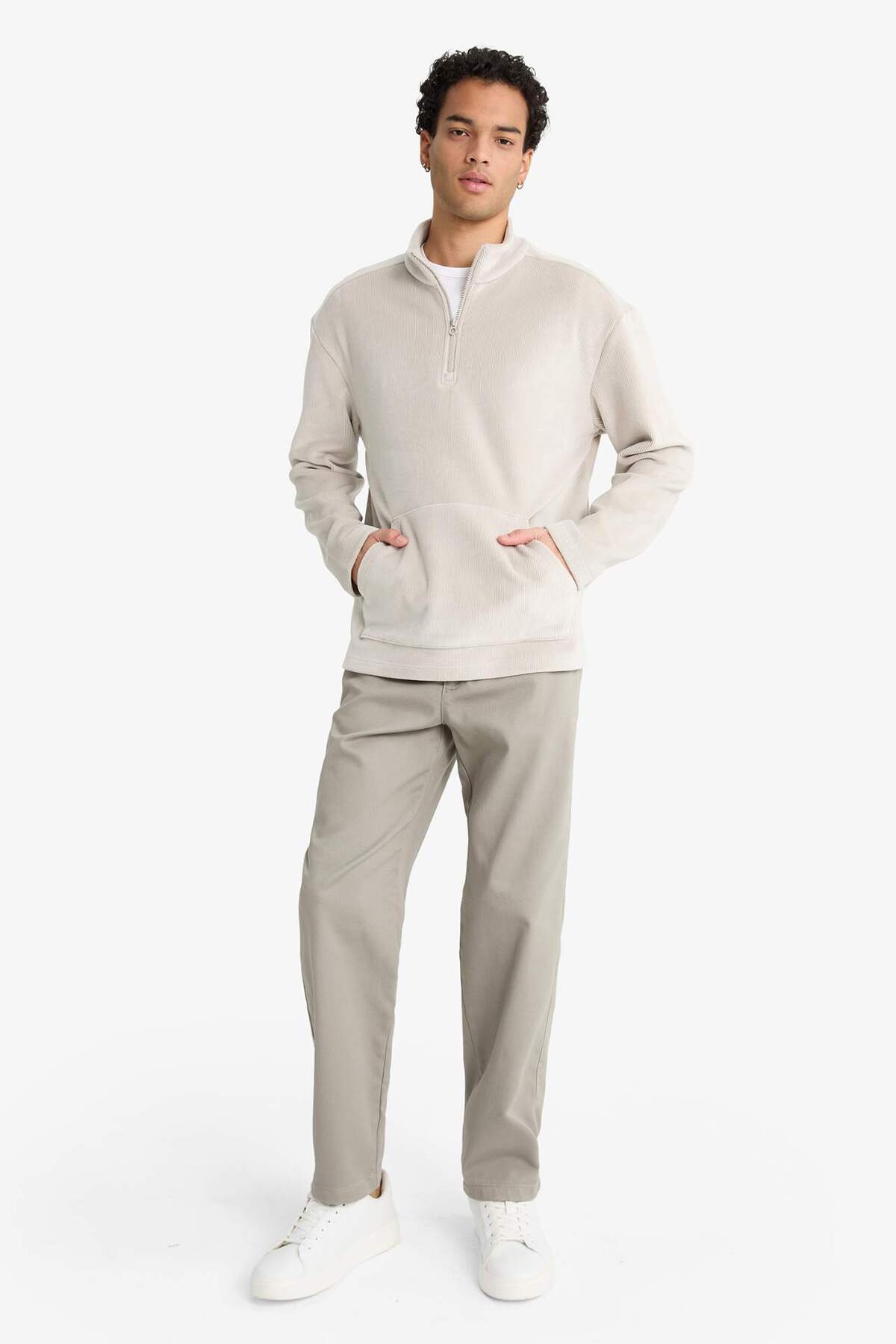 Beli Bağcıklı Wide Leg Pantolon F6131AX25AU — خاکستری — تصویر 3 از 8