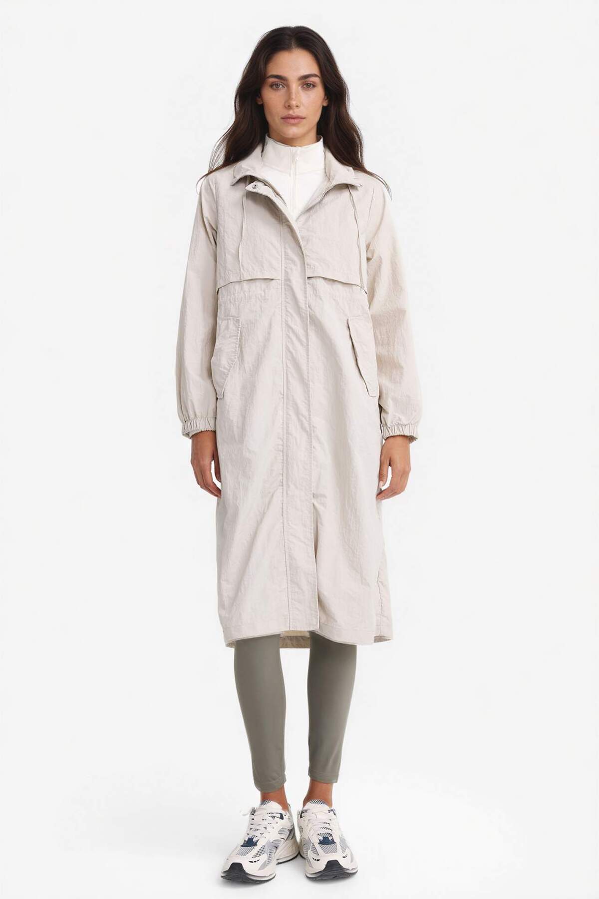 Defacto  Su İtici Kapüşonlu Fermuarlı Uzun Yağmurluk E8554AX25AU