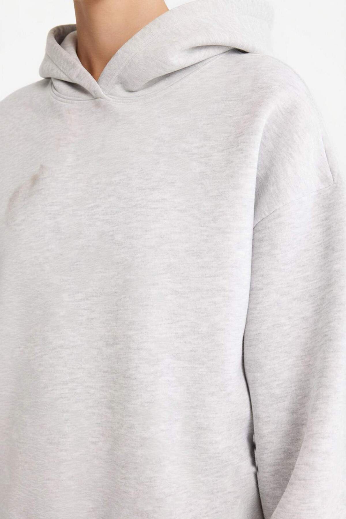 Defacto  Relax Fit Kapüşonlu Basıc Kalın Sweatshirt D9935AX25WN - Görsel 3