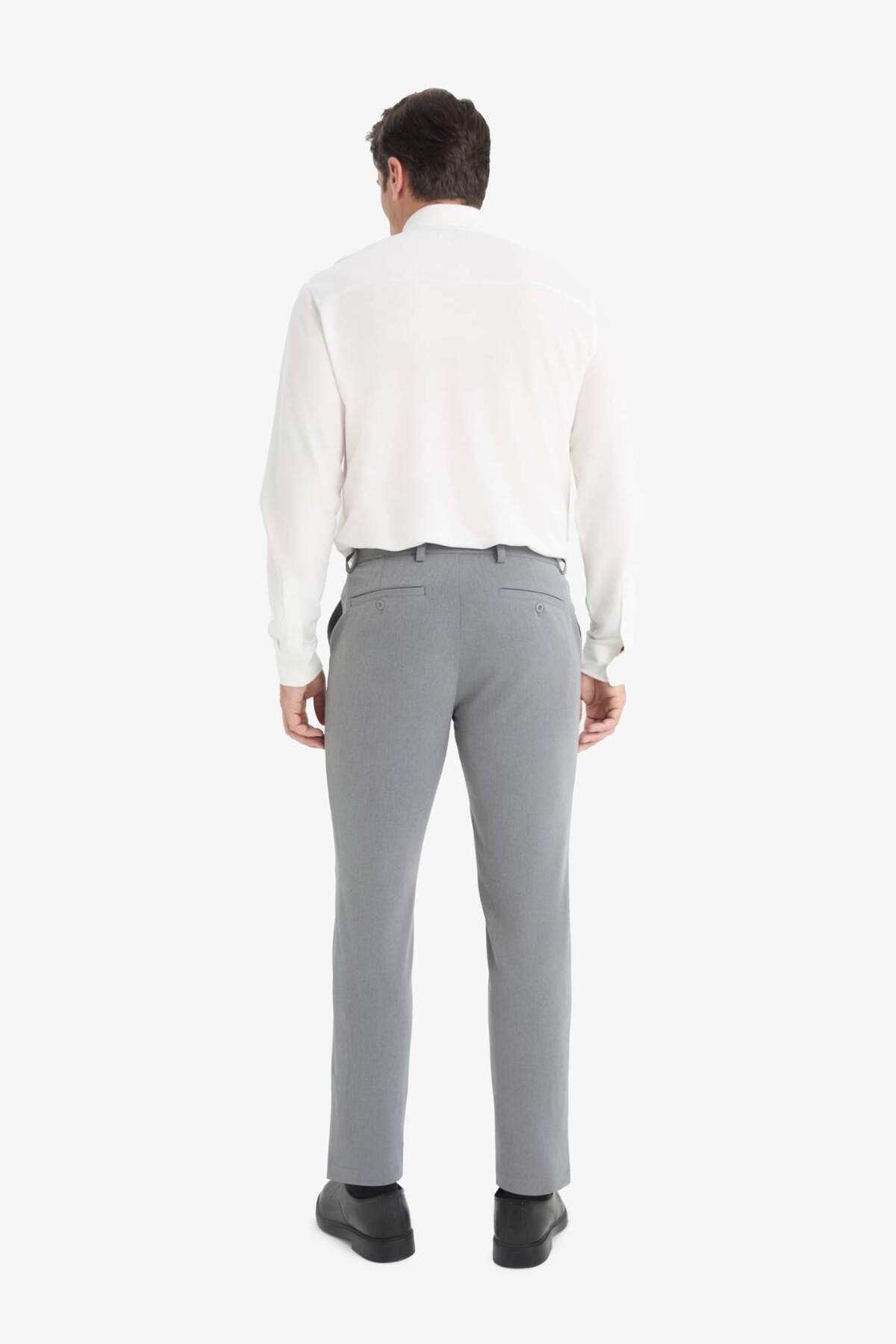 Defacto  Tailored Fit Her Yöne Esneyen Yumuşak Tuşe Gri Erkek Pantolon C7508AX/GR377 - Görsel 6