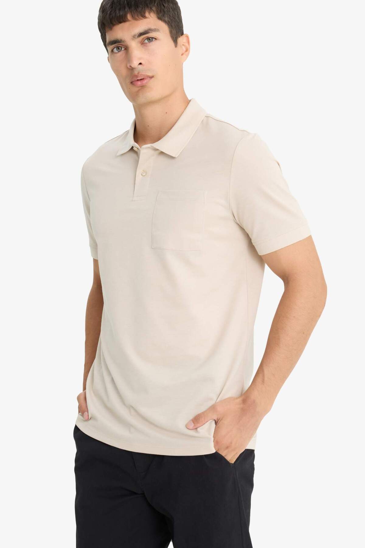 Defacto Polo Neck Pike Short Sleeve T-Shirt F9678Ax25Sm